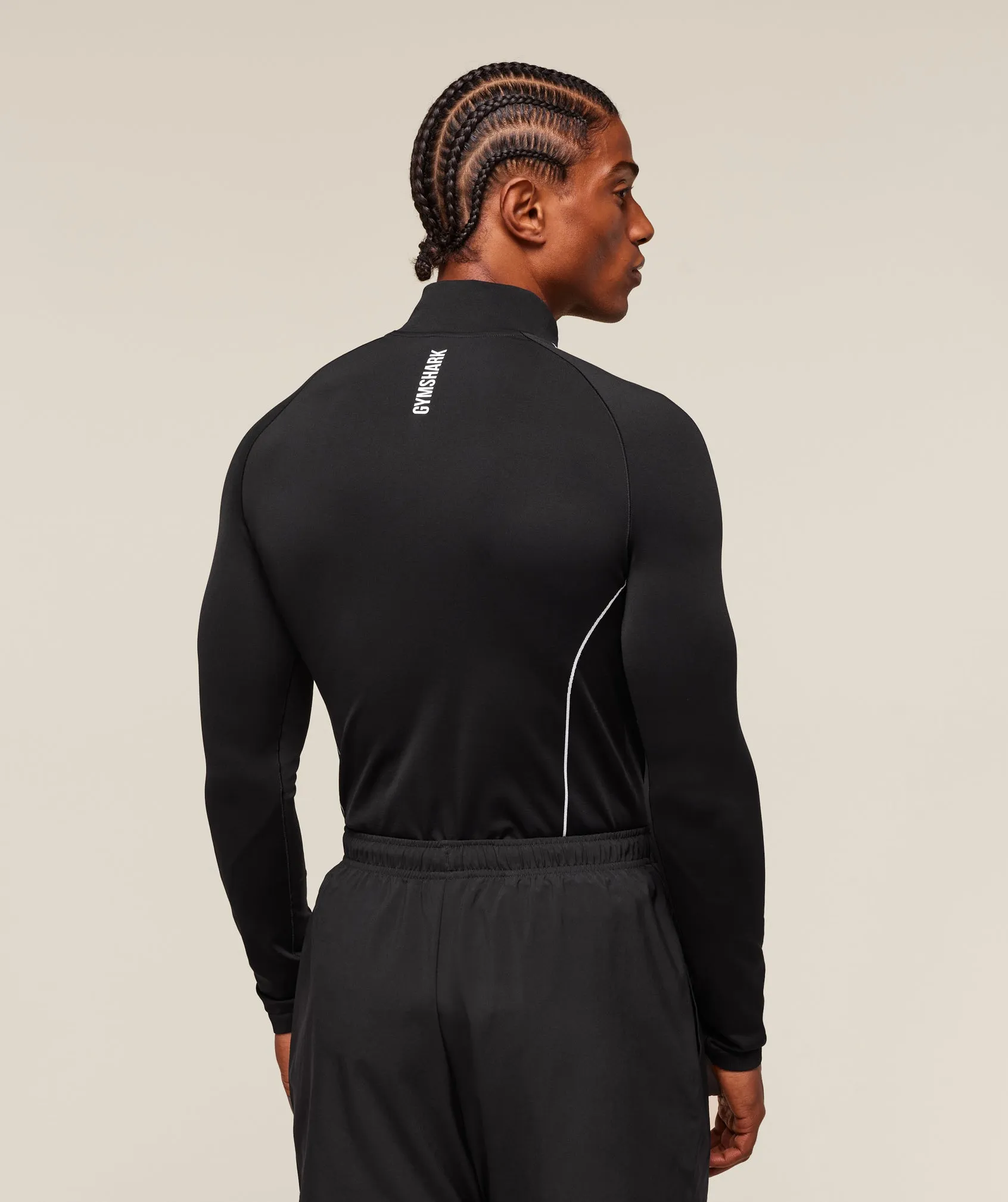 Gymshark Clean Contour Seamless 1/4 Zip - Black/White sold by Gymshark product image thumbnail 2