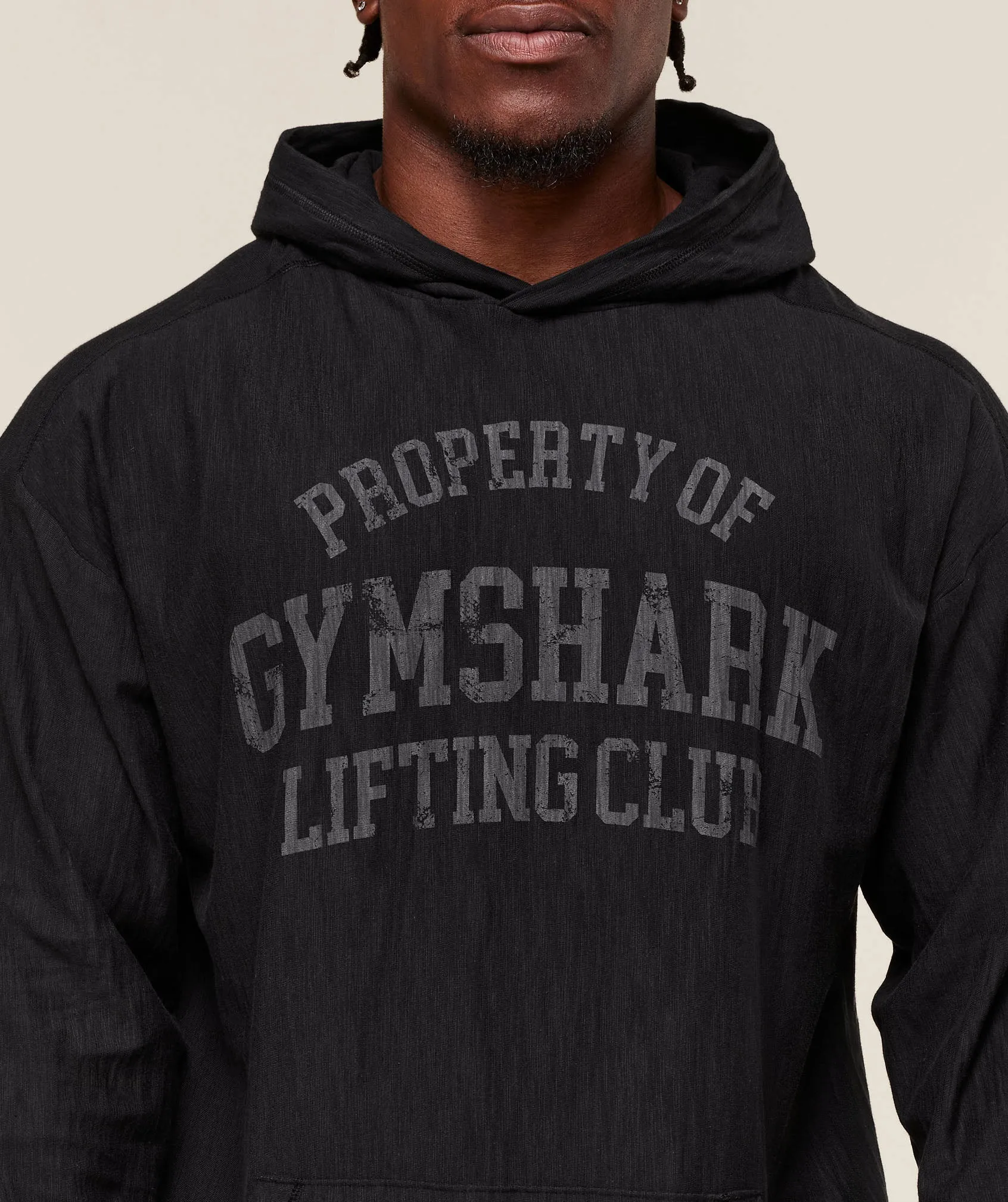 Gymshark Lightweight Slub Textured Hoodie - Black sold by Gymshark product image thumbnail 4