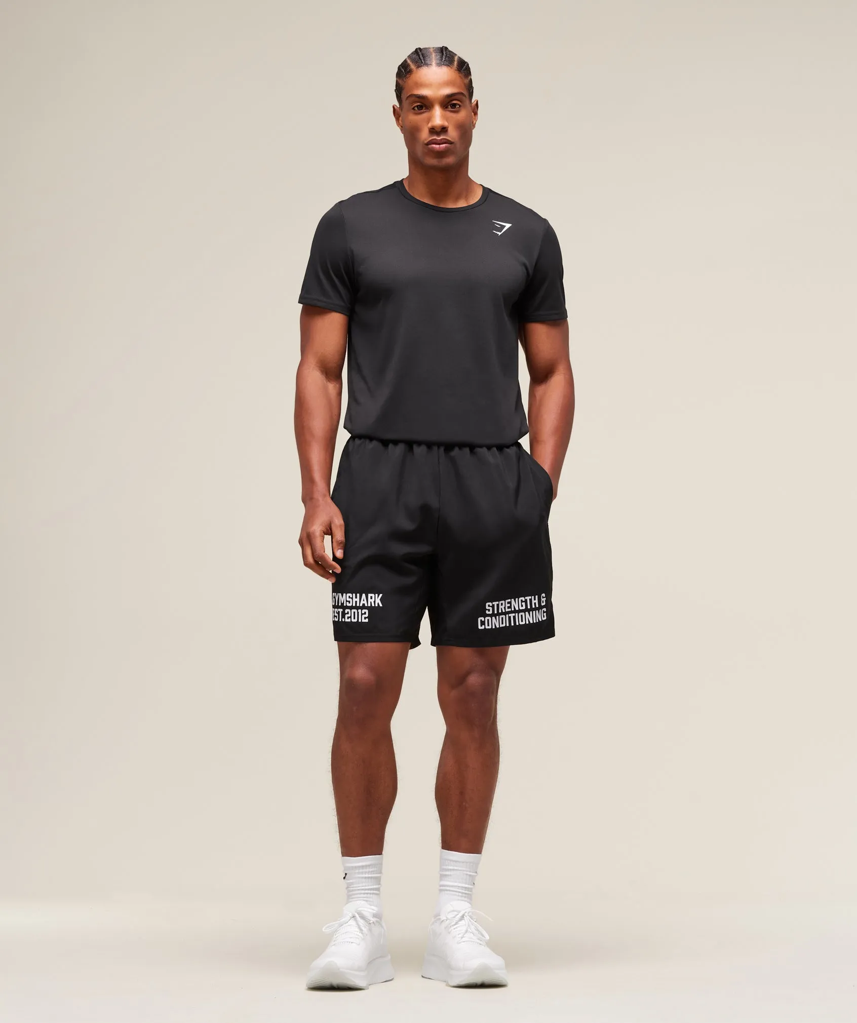Gymshark S&C Graphic 7" Shorts - Black sold by Gymshark product image thumbnail 3