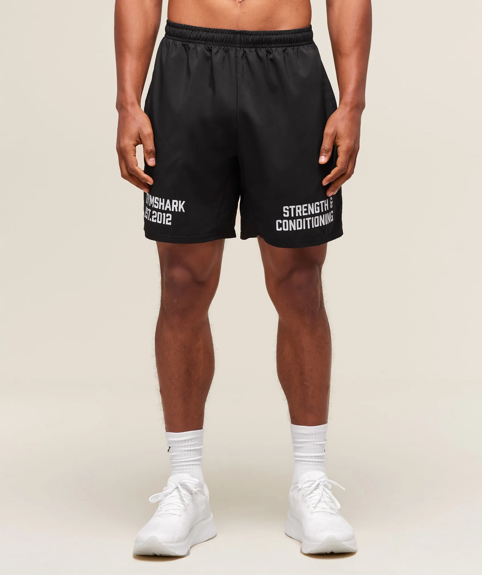 Gymshark S&C Graphic 7" Shorts - Black sold by Gymshark