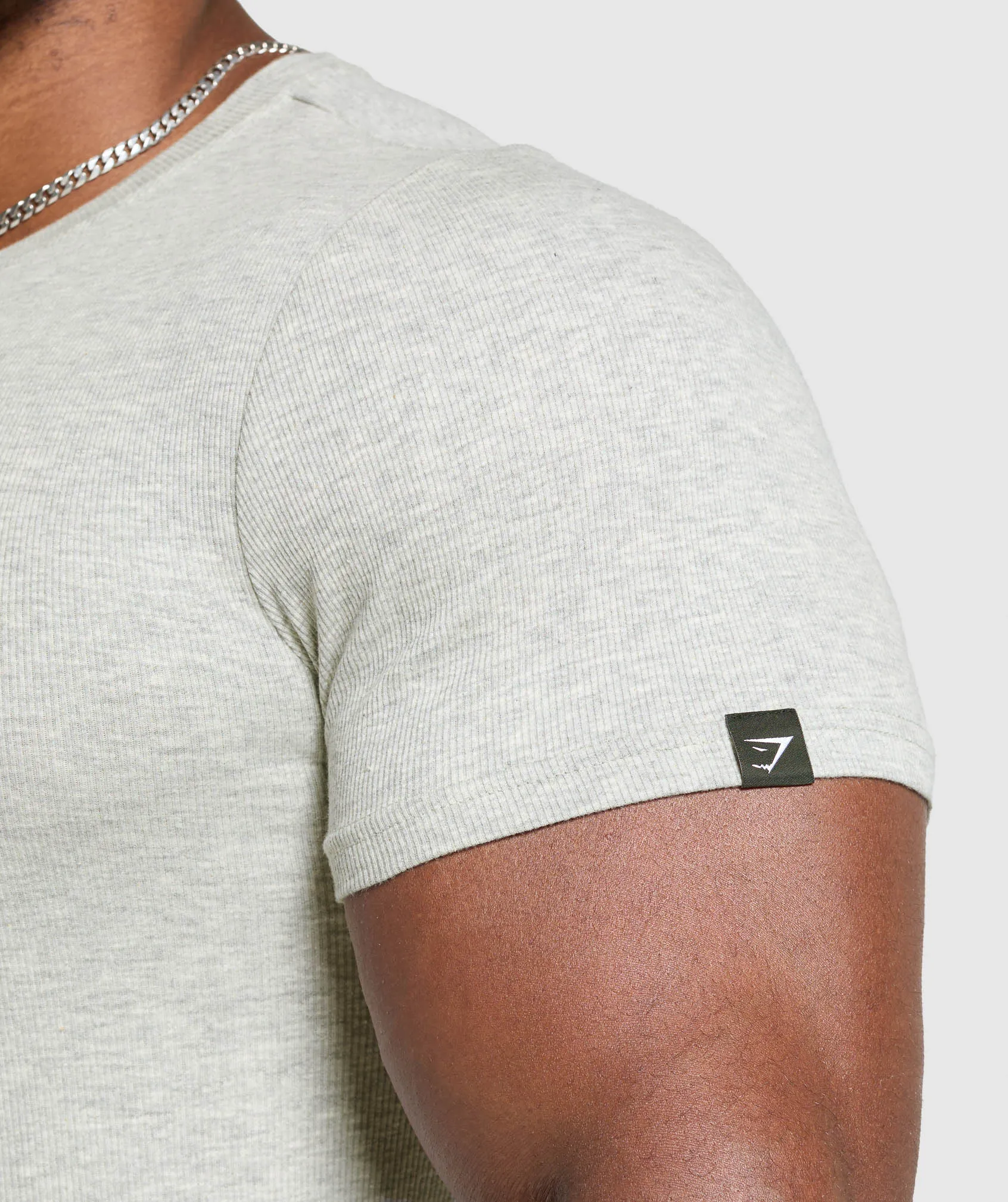 Gymshark Ribbed T-Shirt - Stone Grey Marl sold by Gymshark product image thumbnail 4