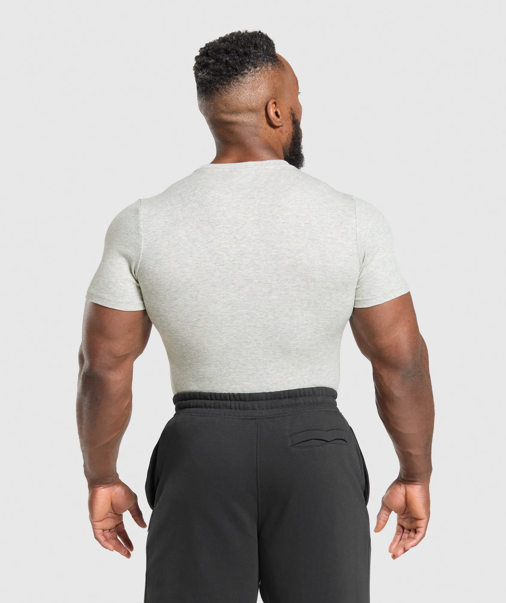 Gymshark Ribbed T-Shirt - Stone Grey Marl sold by Gymshark product image thumbnail 2