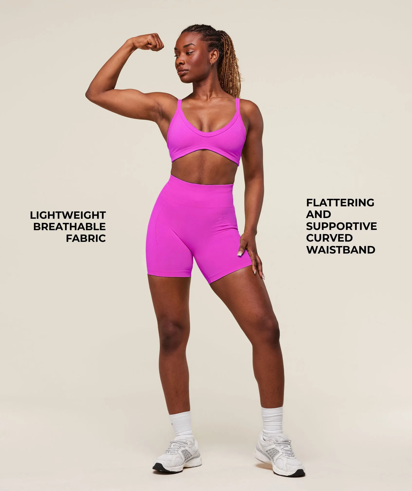 Gymshark Energised Seamless Shorts - Vibrant Pink sold by Gymshark product image thumbnail 3