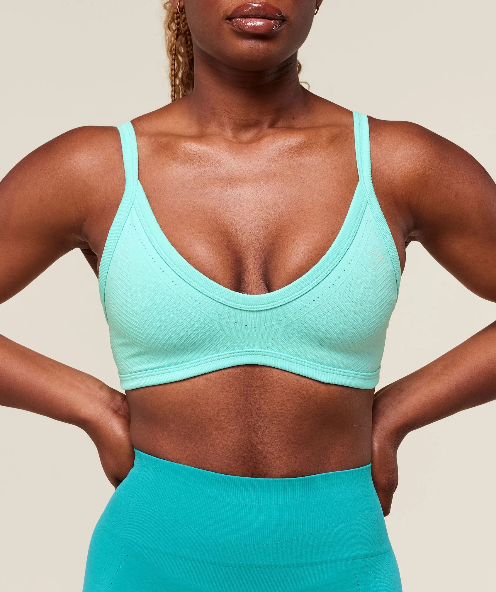 Gymshark Energised Seamless Sports Bra - Pop Turquoise sold by Gymshark product image thumbnail 5