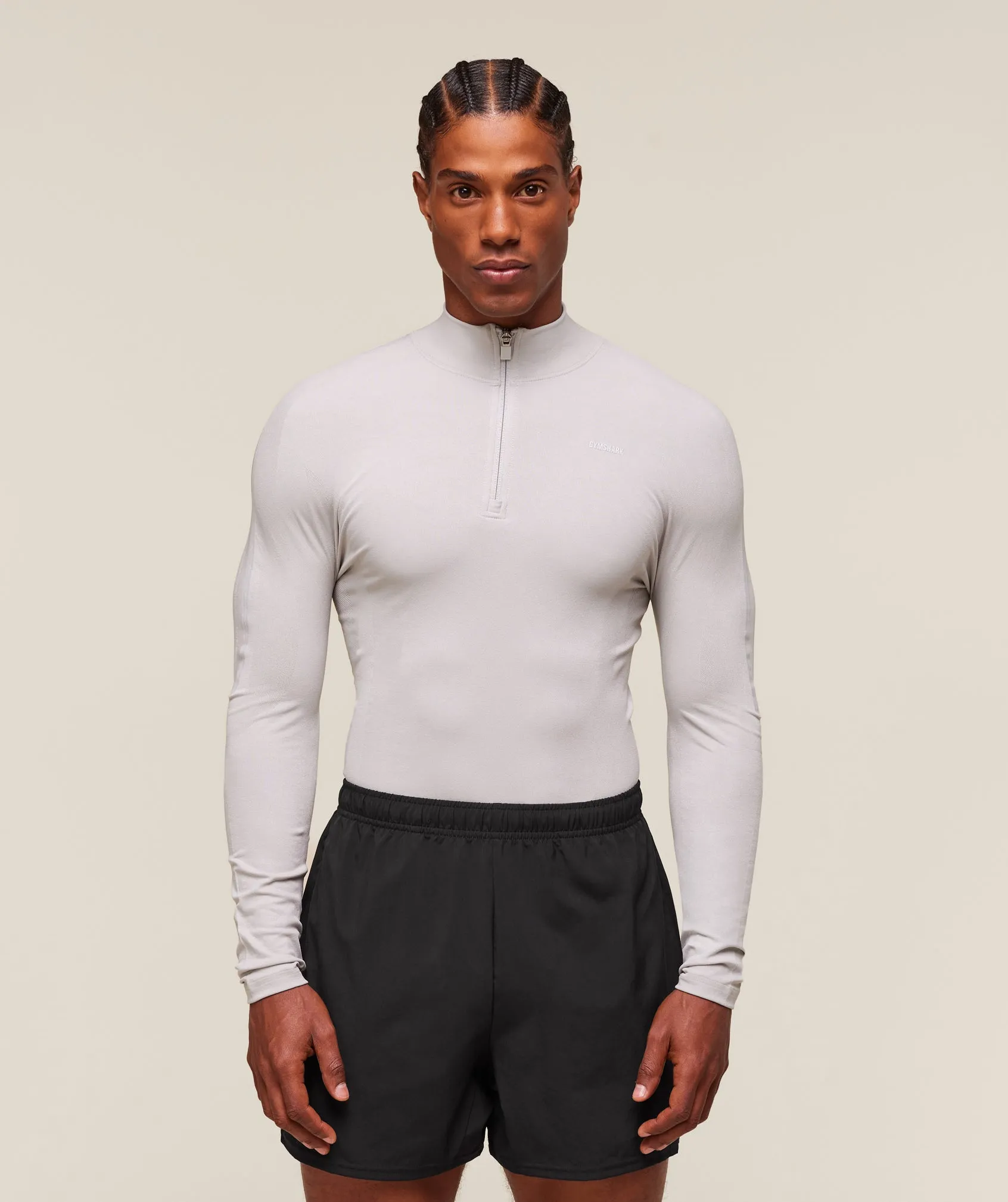 Gymshark everywear Warp Knit 1/4 Zip - Tame Grey sold by Gymshark