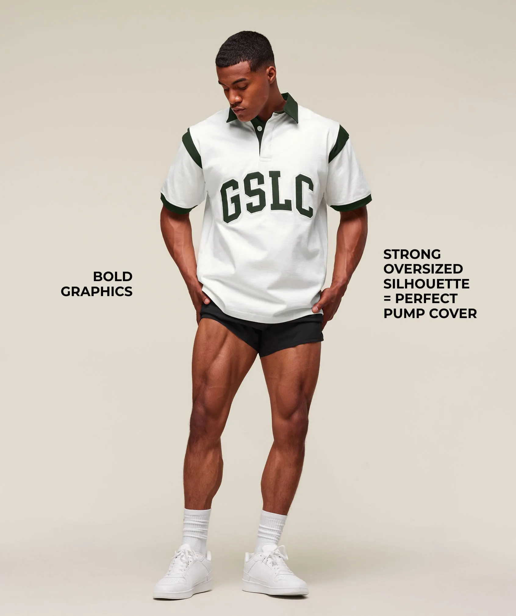 Gymshark GSLC Retro Polo Shirt - Trail Green/Soft White sold by Gymshark product image thumbnail 3