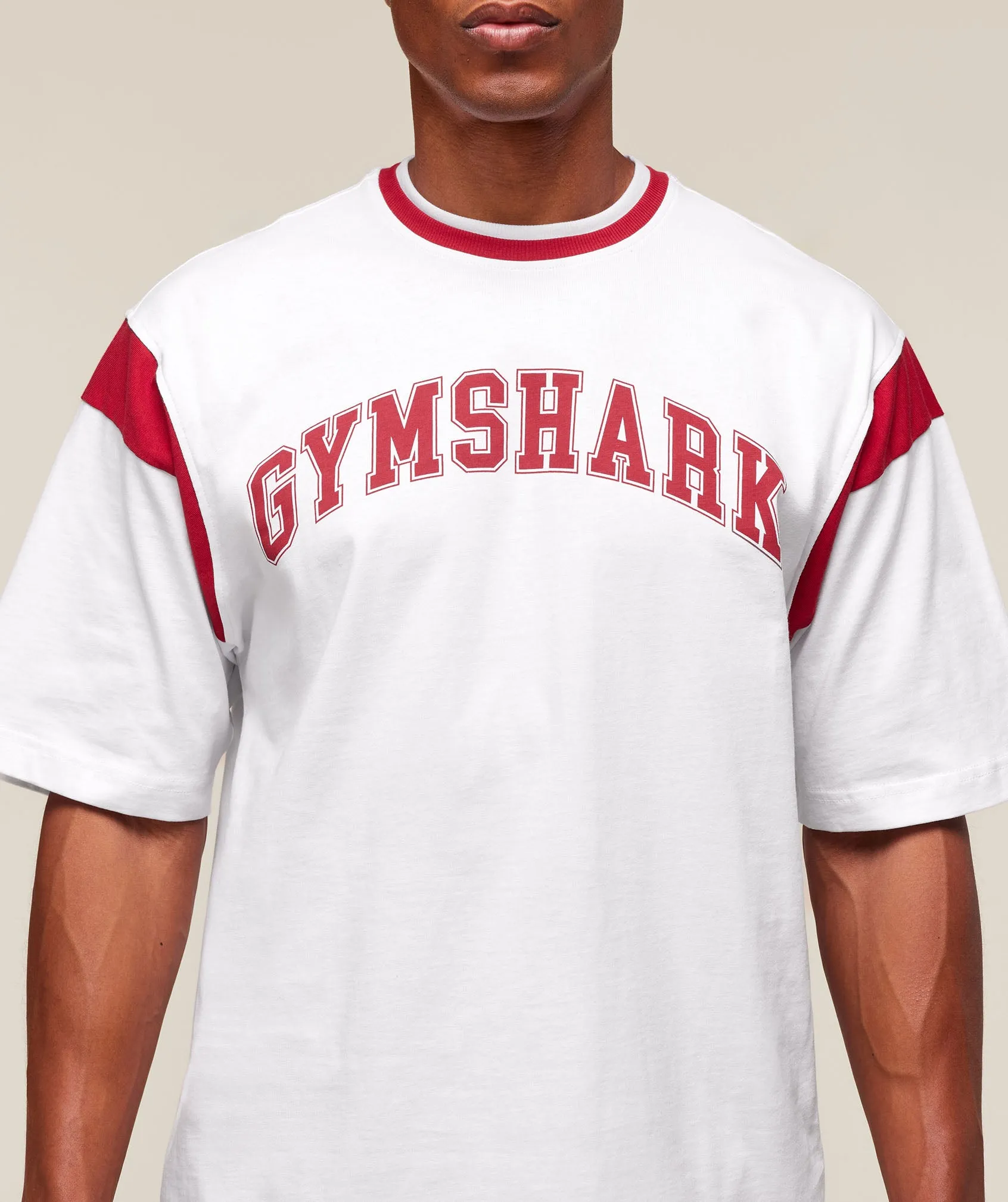 Gymshark GSLC Oversized T-Shirt - White/Conditioning Red sold by Gymshark product image thumbnail 5