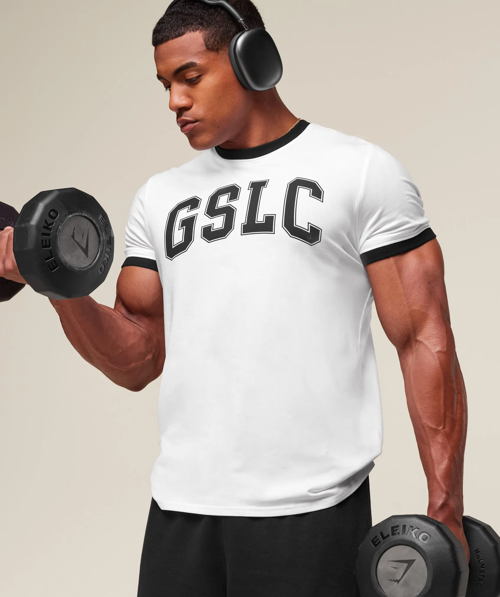 Gymshark GSLC Ringer T-Shirt - White sold by Gymshark product image thumbnail 3