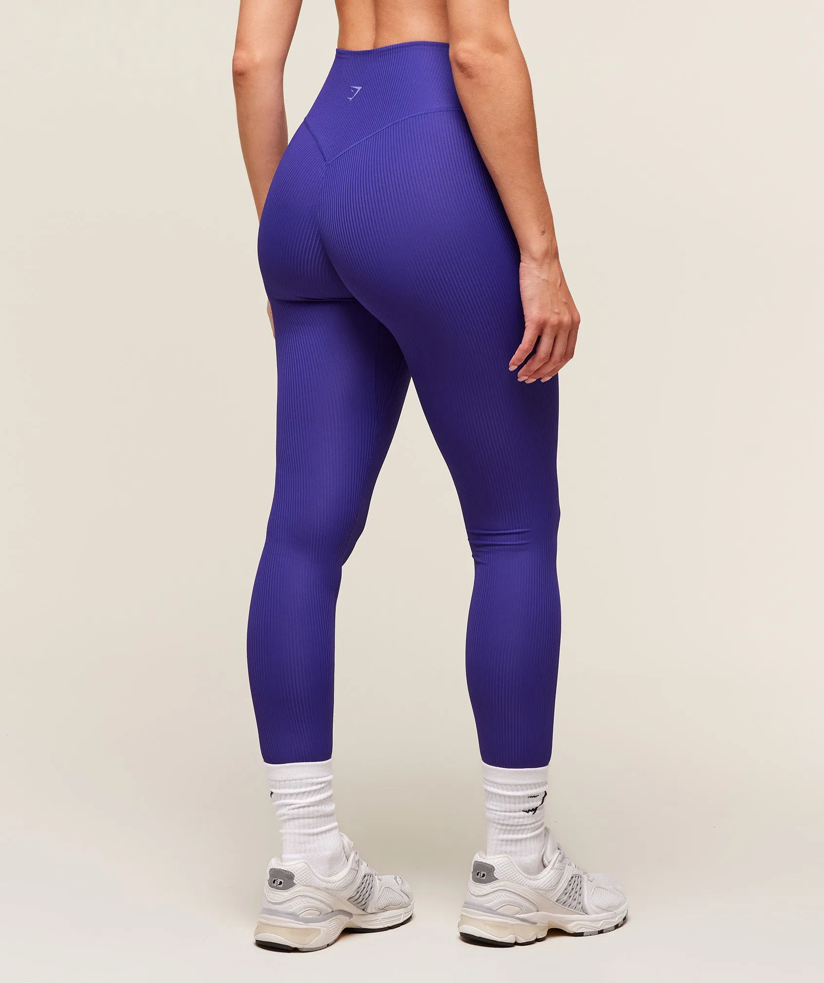 Gymshark Ribbed Contour Leggings - Cobalt Purple sold by Gymshark product image thumbnail 2