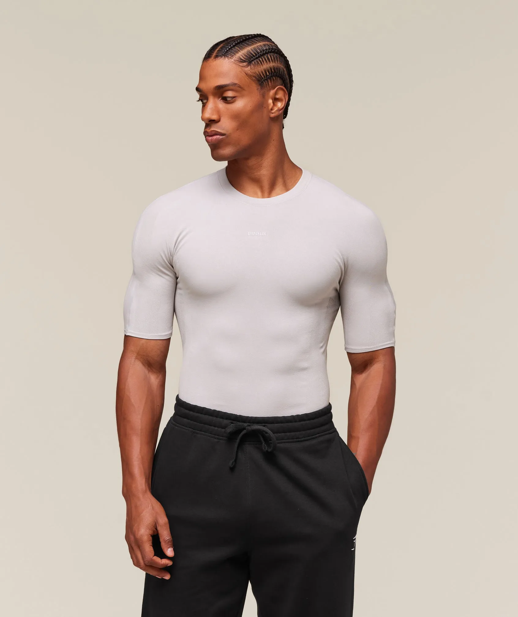 Gymshark everywear Warp Knit T-Shirt - Tame Grey sold by Gymshark