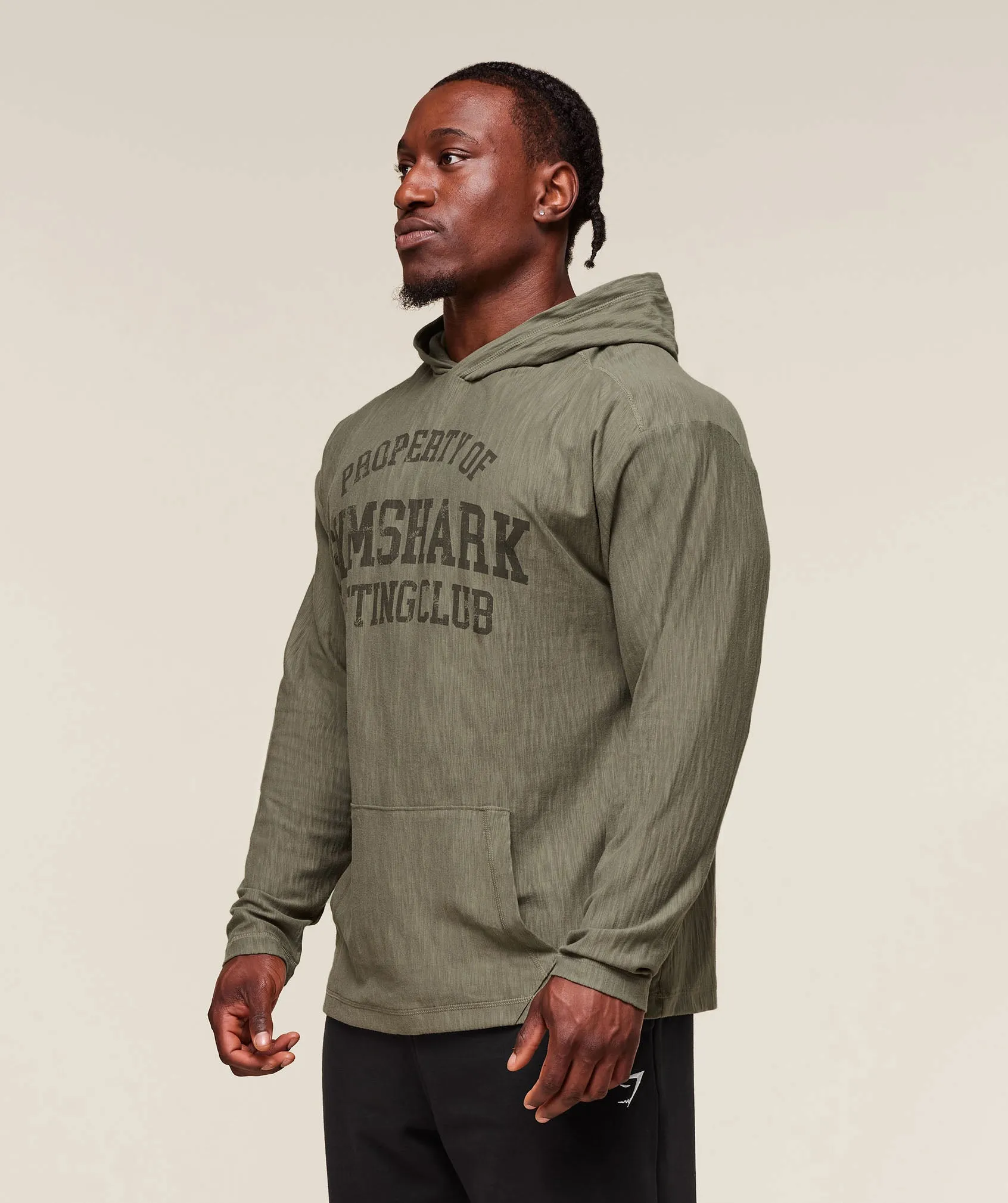 Gymshark Lightweight Slub Textured Hoodie - Utility Green sold by Gymshark product image thumbnail 3