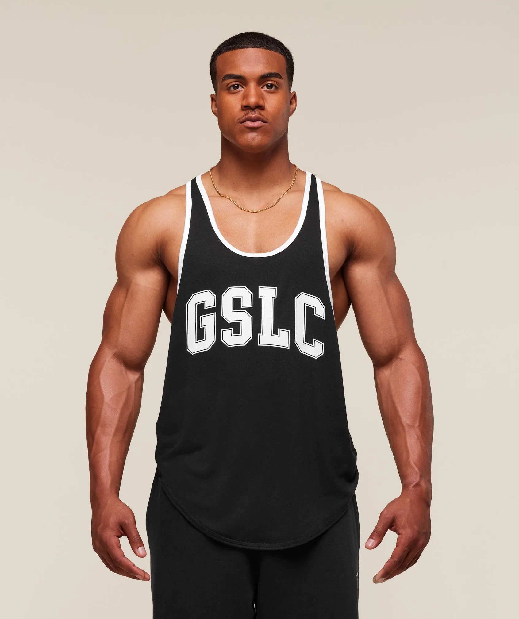 Gymshark GSLC Ringer Stringer - Black sold by Gymshark