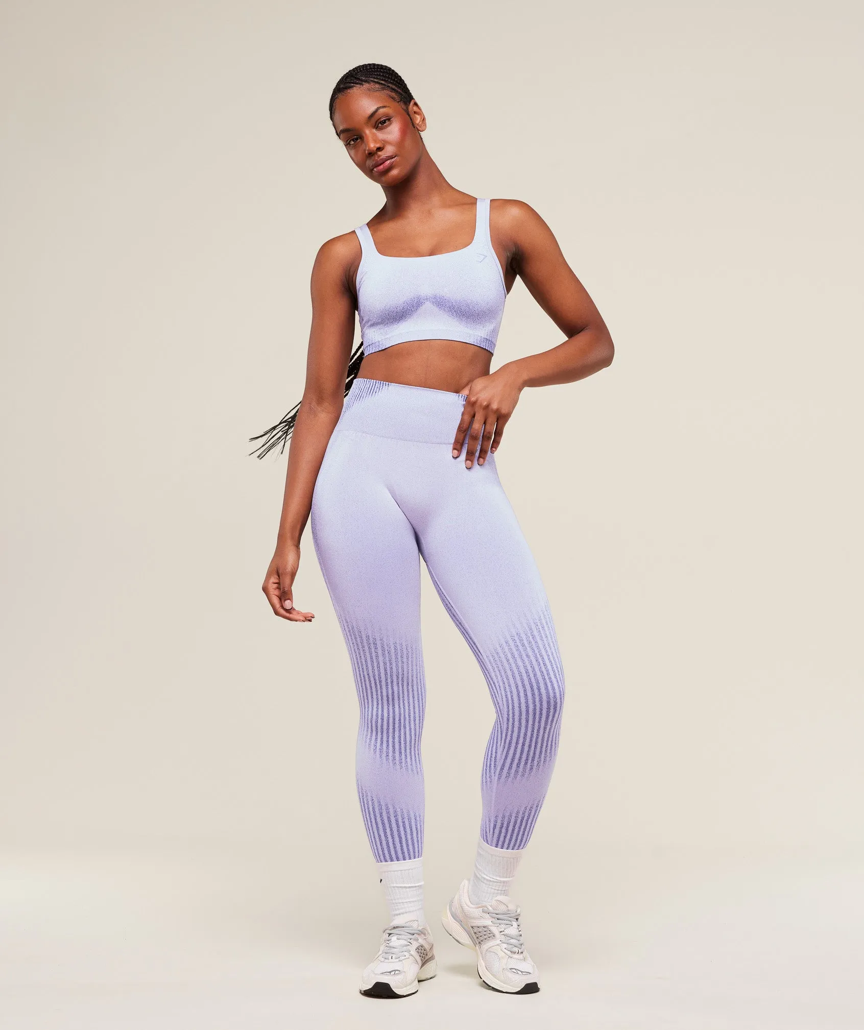 Gymshark Diffuse Seamless Leggings - Fresh Lilac/Cobalt Purple sold by Gymshark product image thumbnail 3
