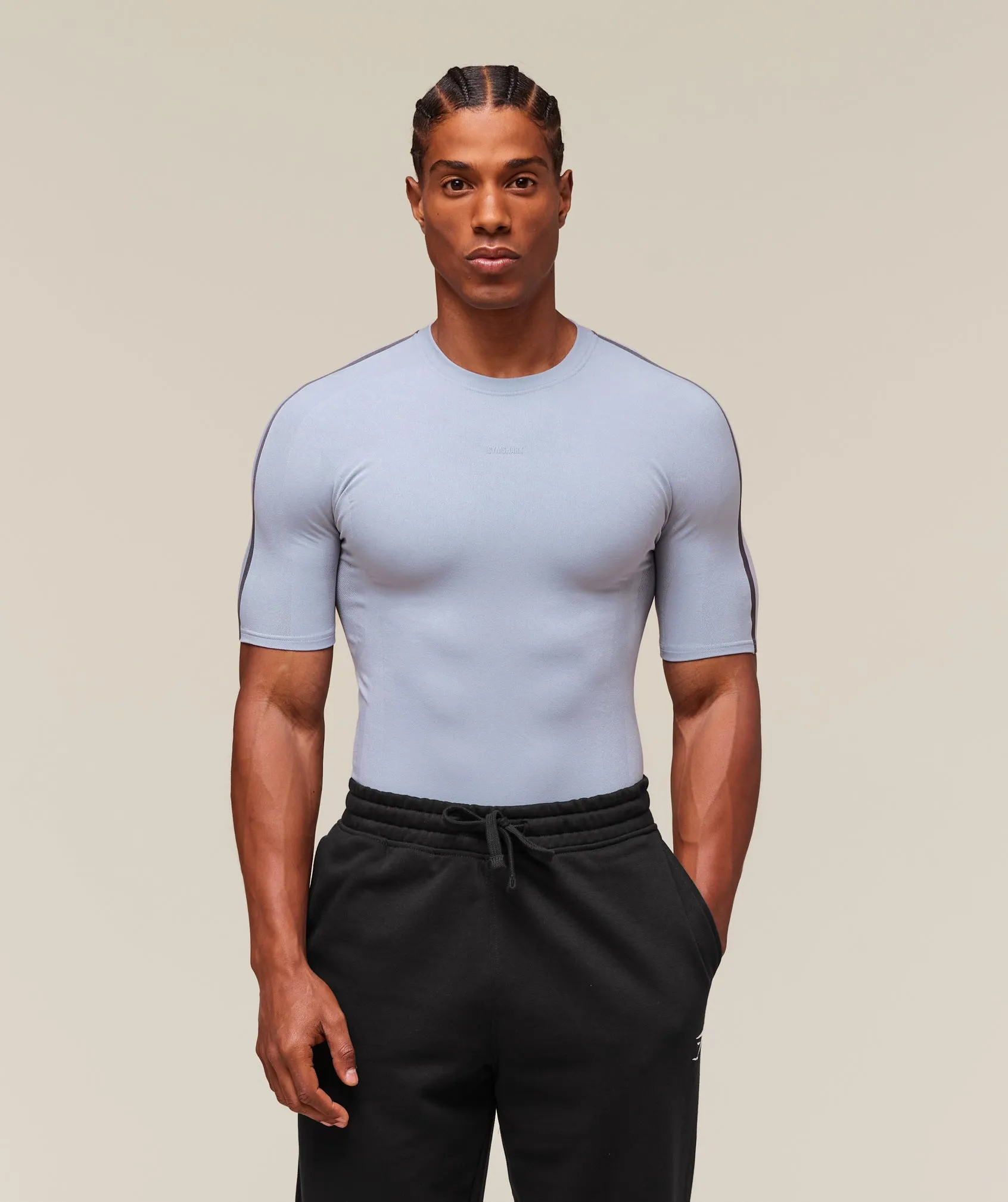 Gymshark everywear Warp Knit T-Shirt - Pale Blue sold by Gymshark