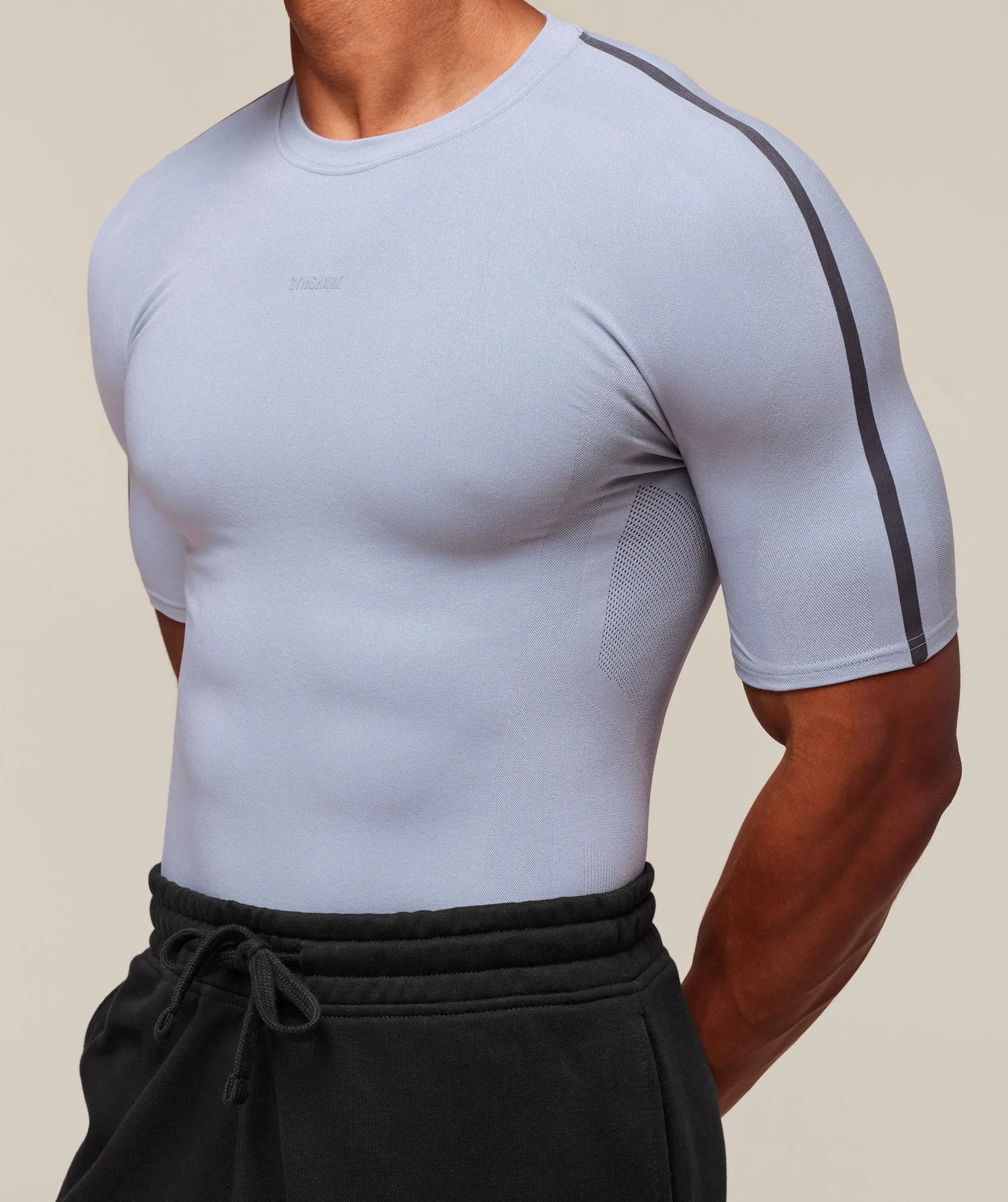 Gymshark everywear Warp Knit T-Shirt - Pale Blue sold by Gymshark product image thumbnail 4