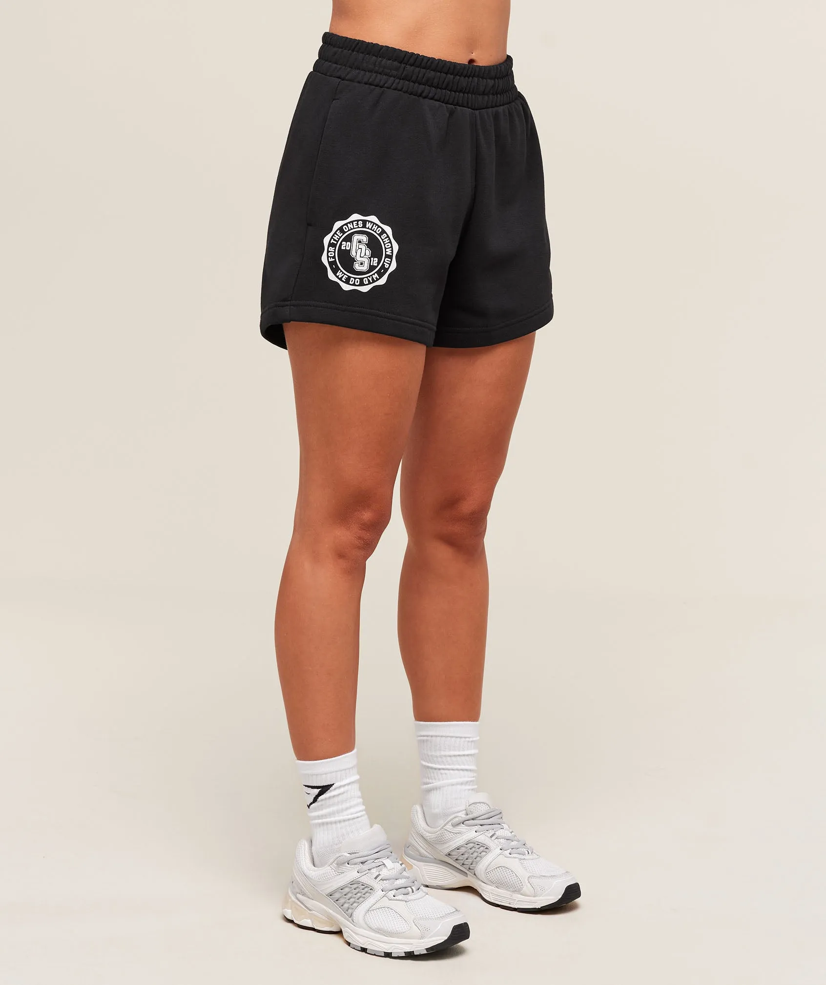 Gymshark Collegiate Graphic Fleece Shorts - Black sold by Gymshark product image thumbnail 2