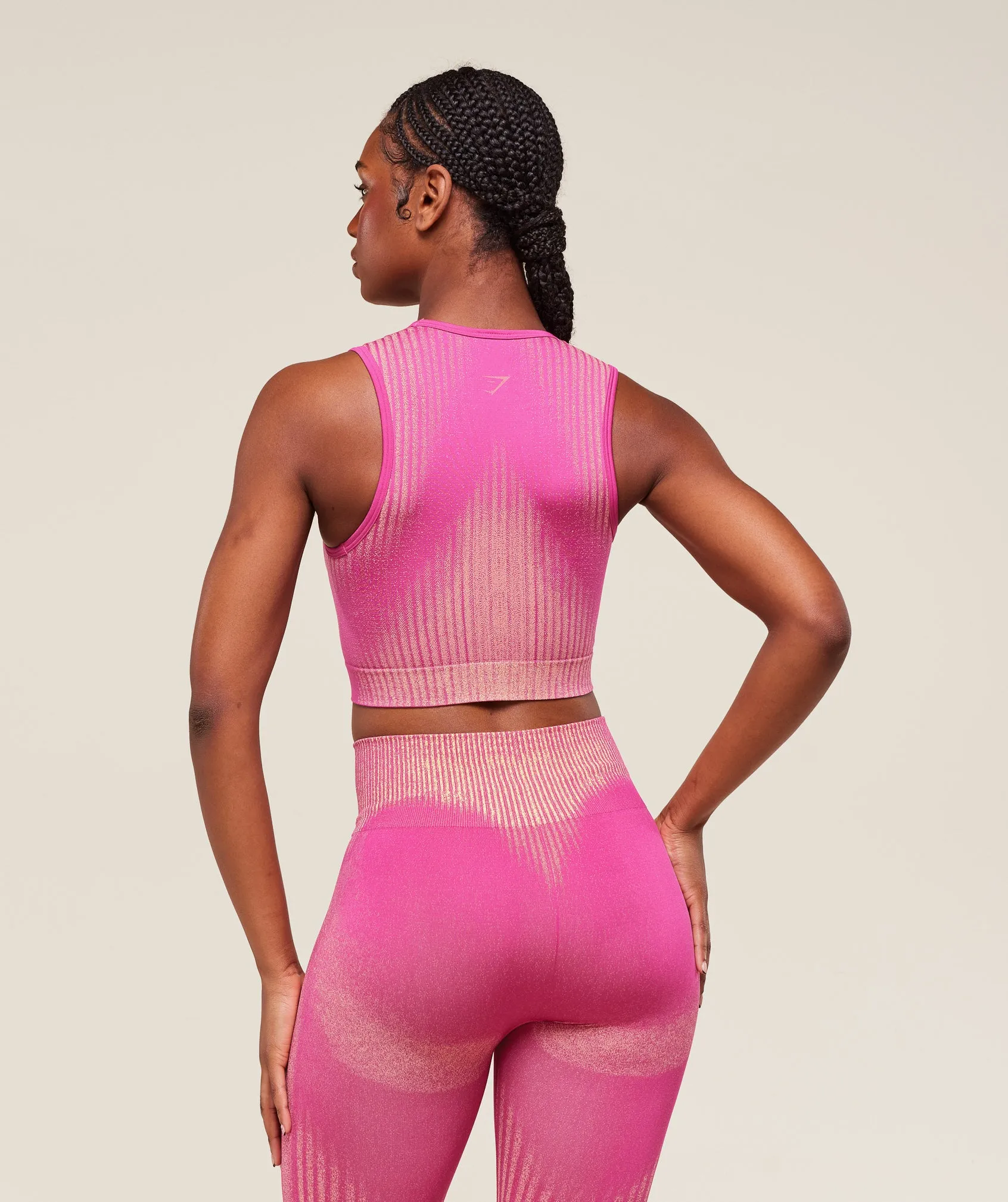 Gymshark Diffuse Seamless Cropped Tank - Winning Pink/Refresh Yellow sold by Gymshark product image thumbnail 2