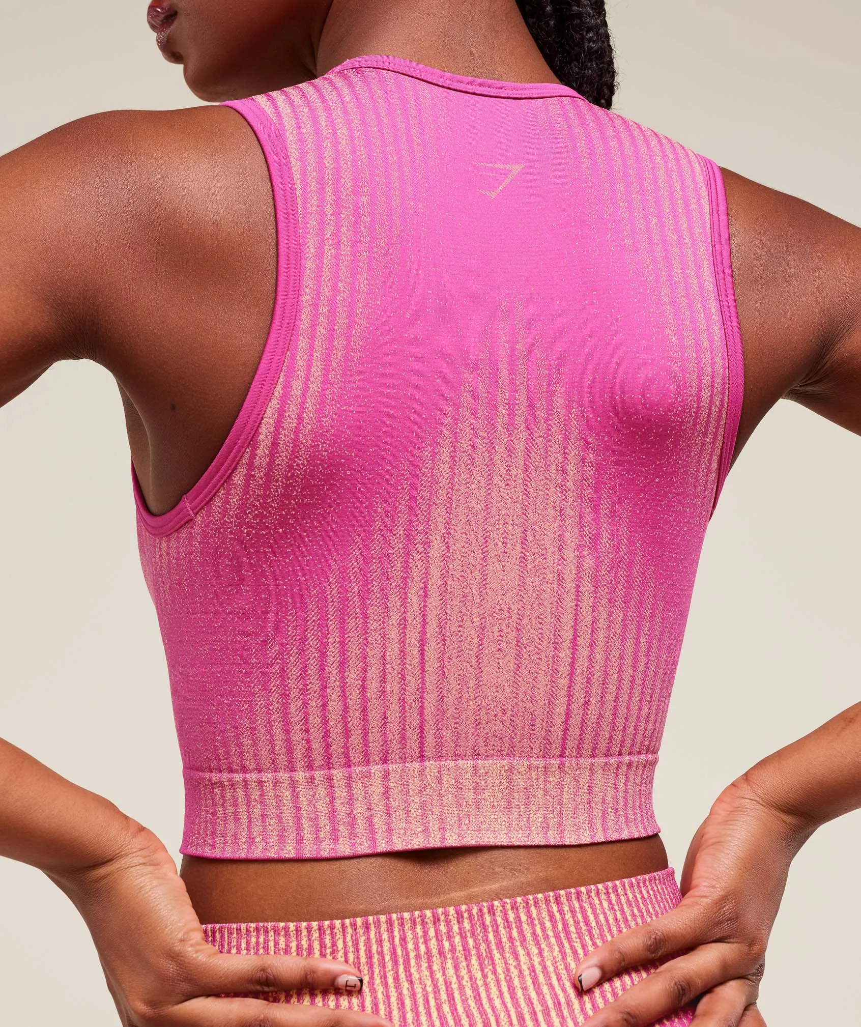 Gymshark Diffuse Seamless Cropped Tank - Winning Pink/Refresh Yellow sold by Gymshark product image thumbnail 5