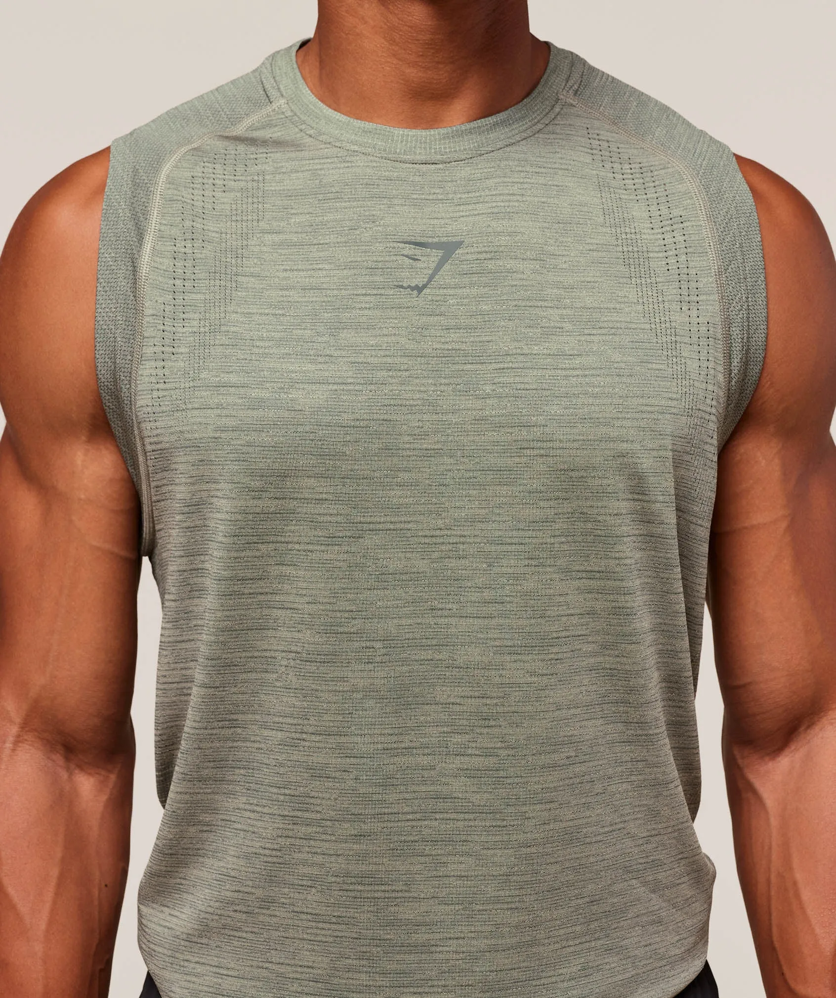 Gymshark Versatile Seamless Tank - Chalk Green/Slate Teal sold by Gymshark product image thumbnail 4