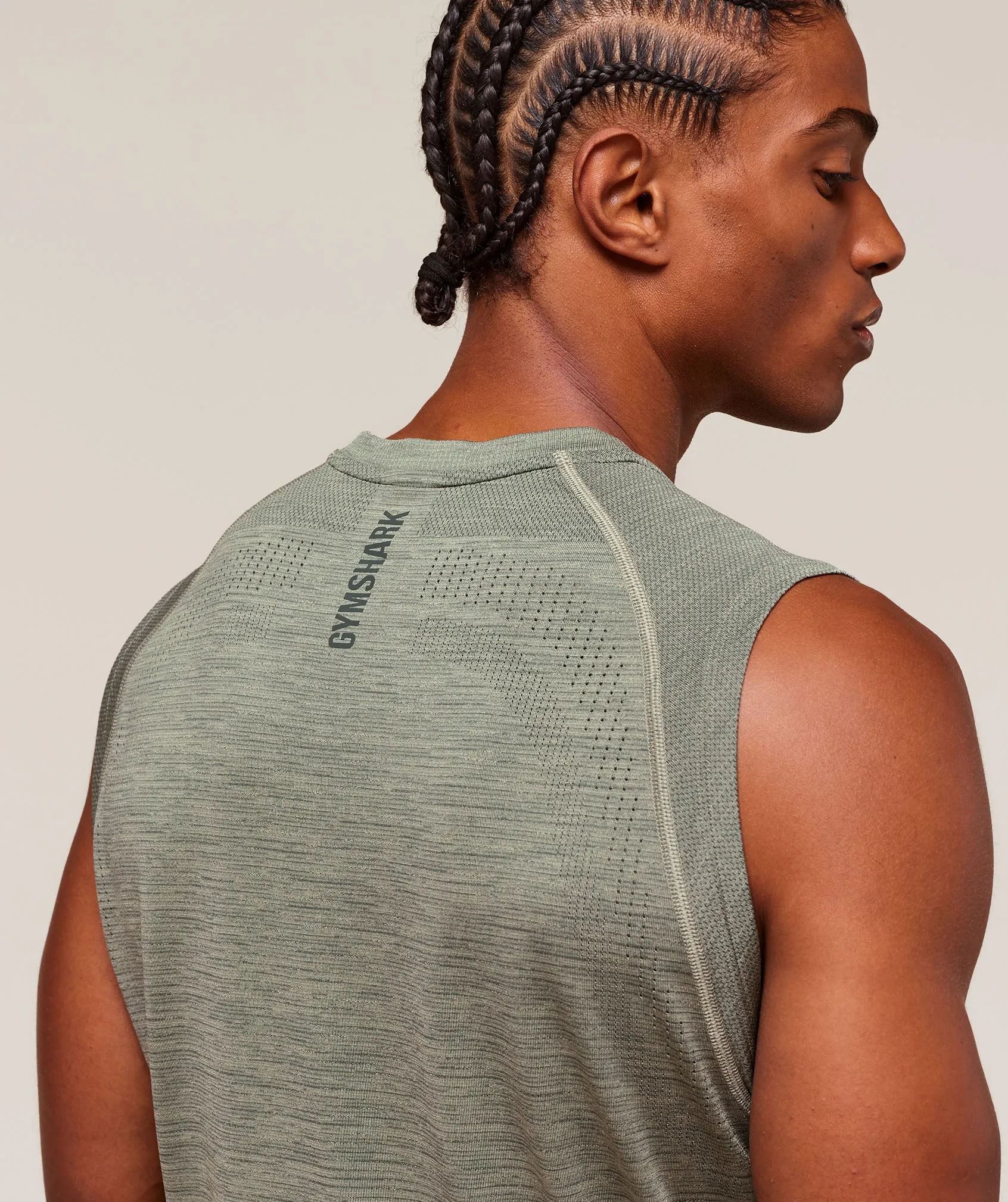 Gymshark Versatile Seamless Tank - Chalk Green/Slate Teal sold by Gymshark product image thumbnail 5