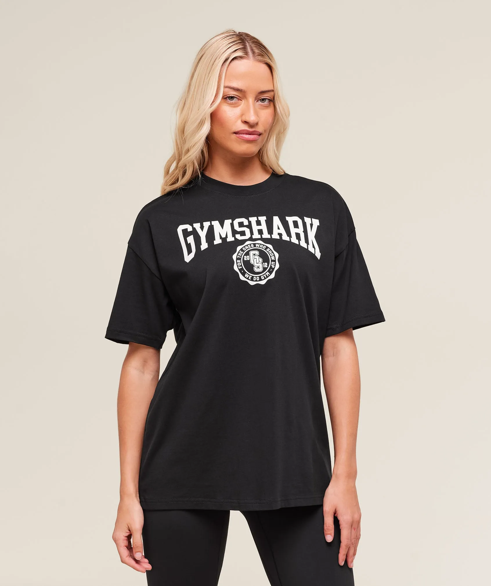 Gymshark Collegiate Graphic T-Shirt - Black sold by Gymshark