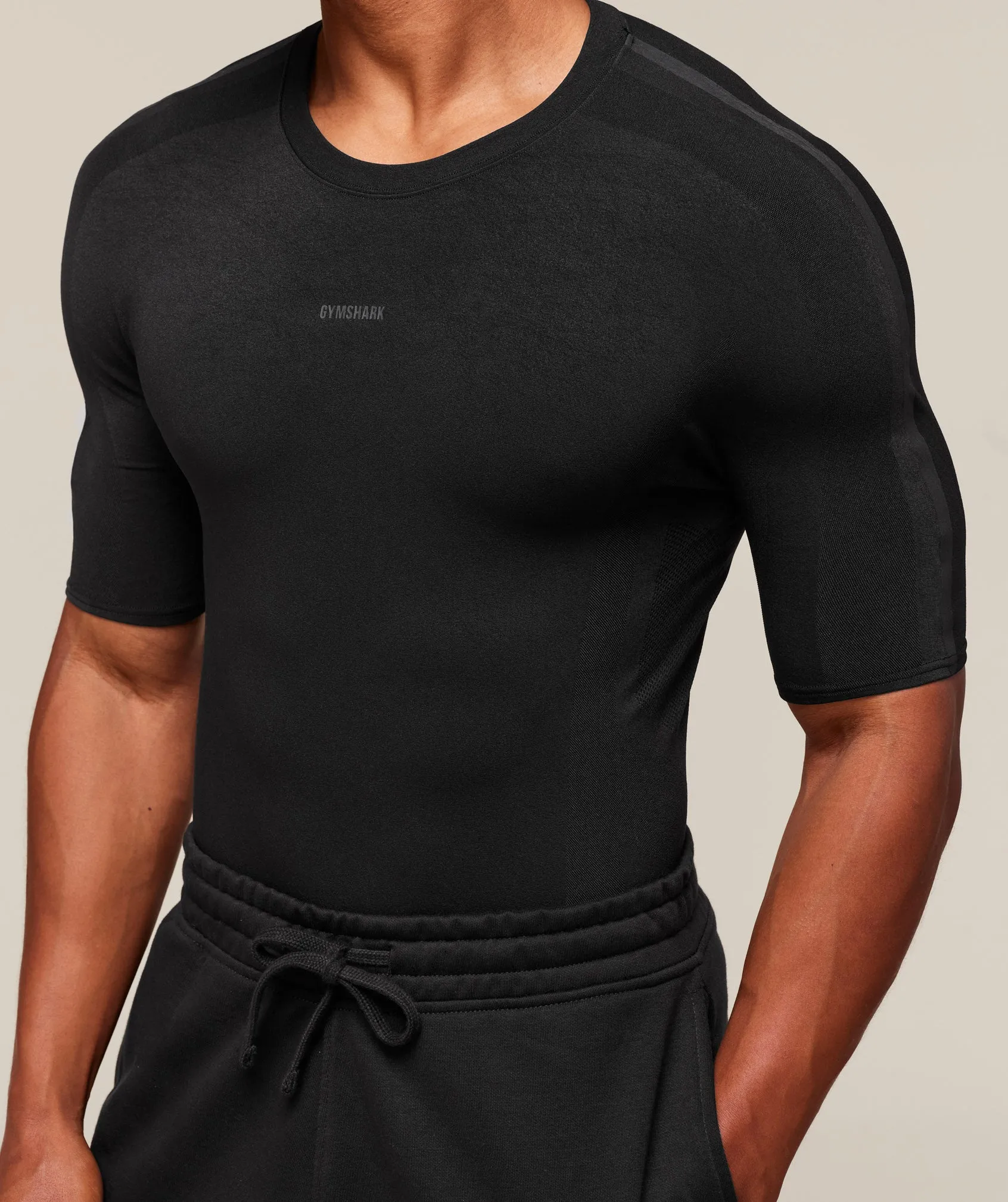 Gymshark everywear Warp Knit T-Shirt - Black sold by Gymshark product image thumbnail 4