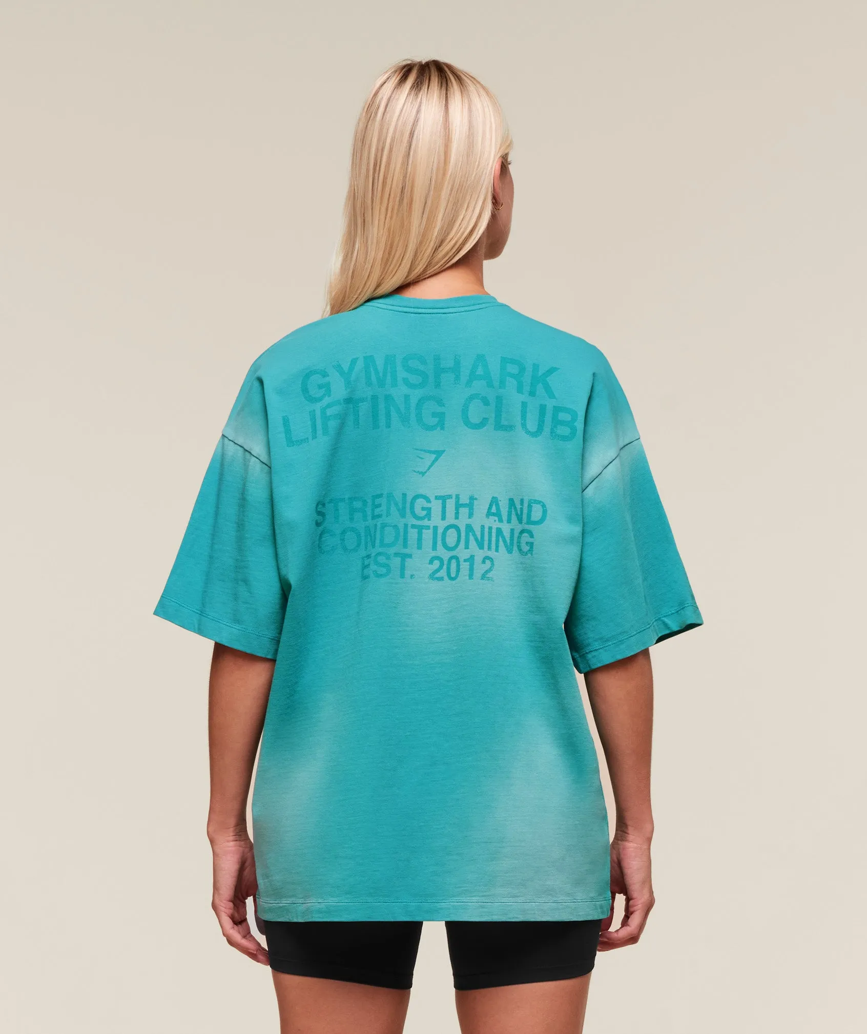 Gymshark Summer Tie-Dye Graphic Oversized T-Shirt - Jewel Teal/Wash sold by Gymshark product image thumbnail 2
