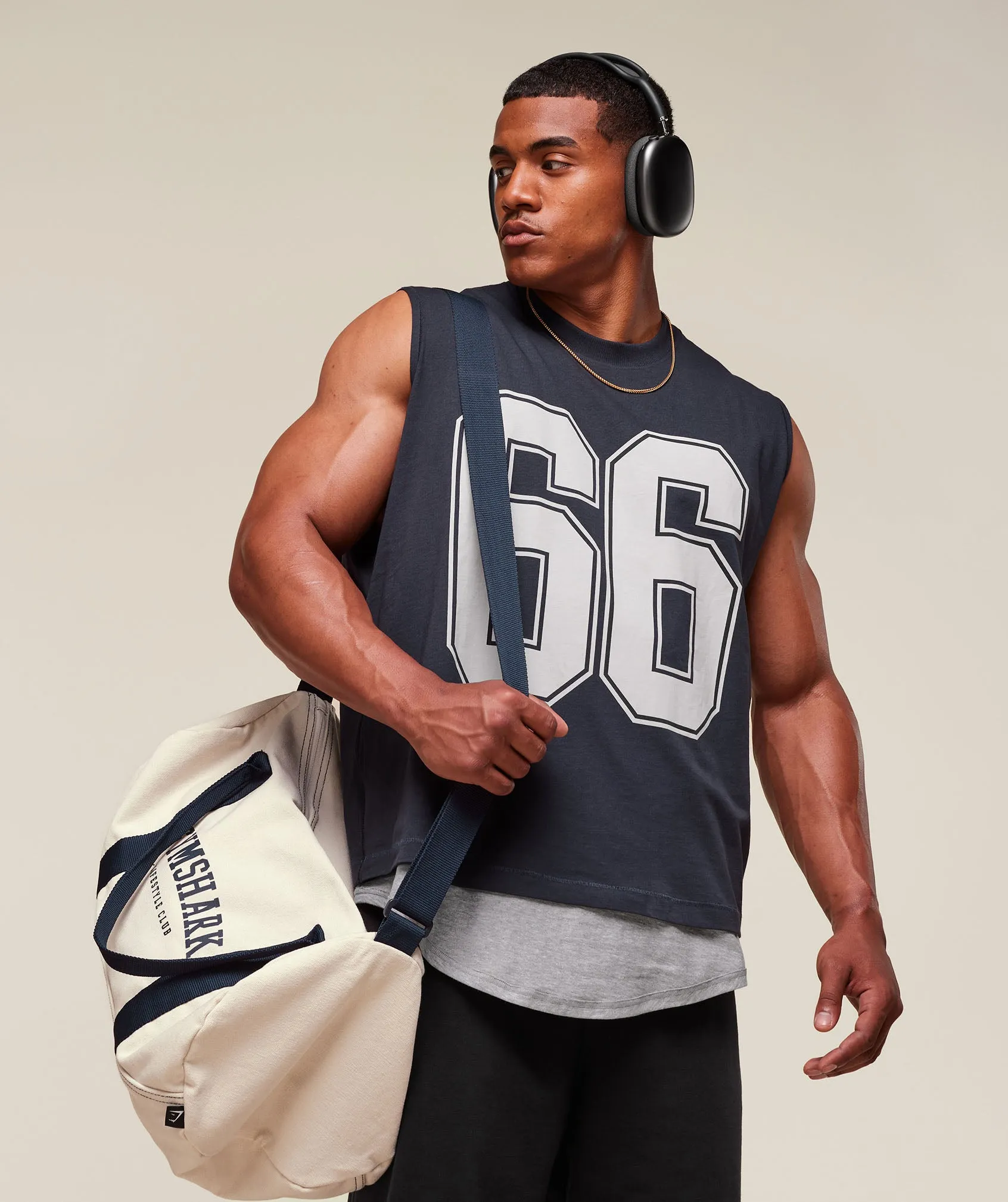 Gymshark GSLC 2in1 Reversible Tank - Light Grey Core Marl/Heavy Blue sold by Gymshark product image thumbnail 4