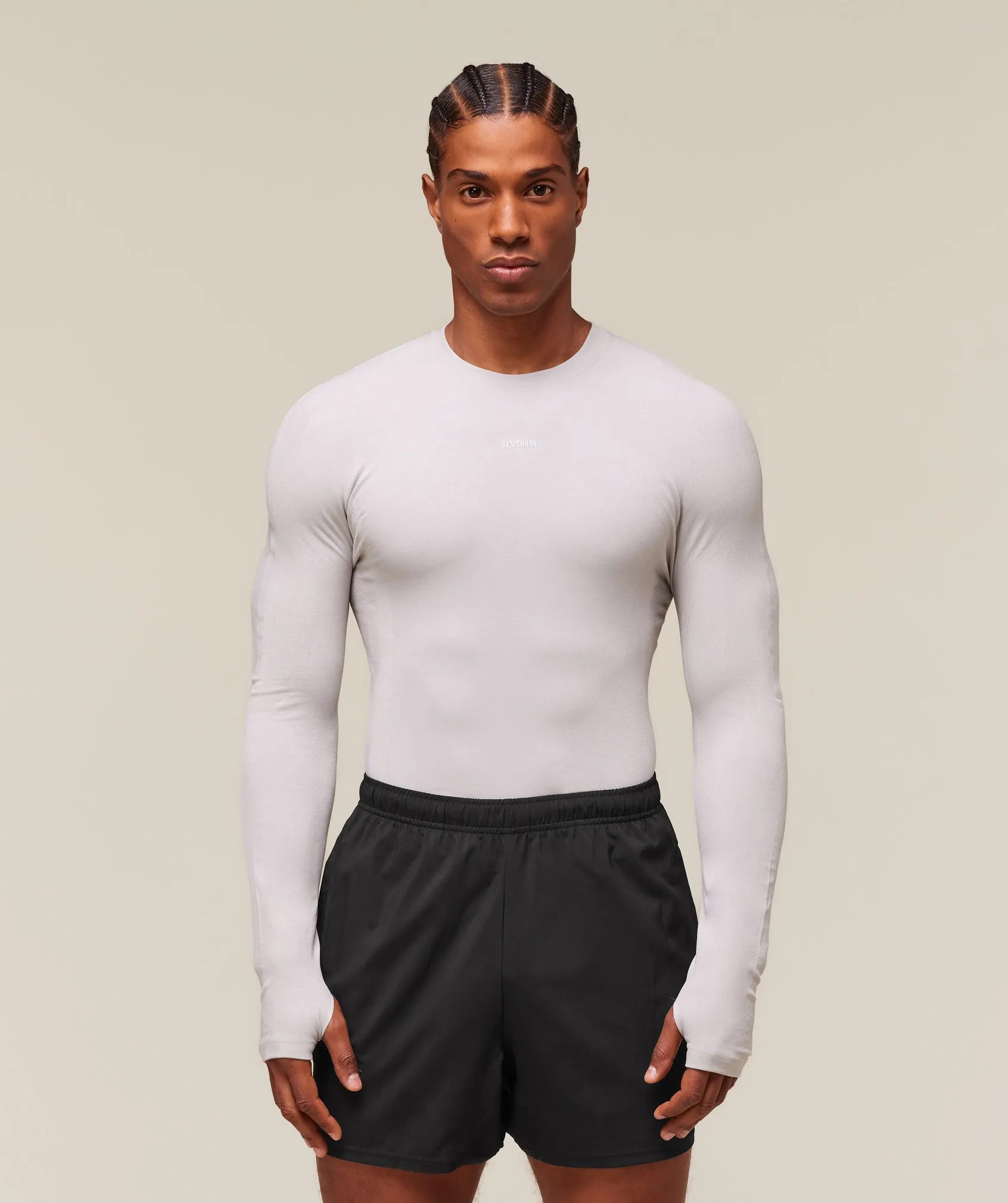 Gymshark everywear Warp Knit LS T-Shirt - Tame Grey sold by Gymshark