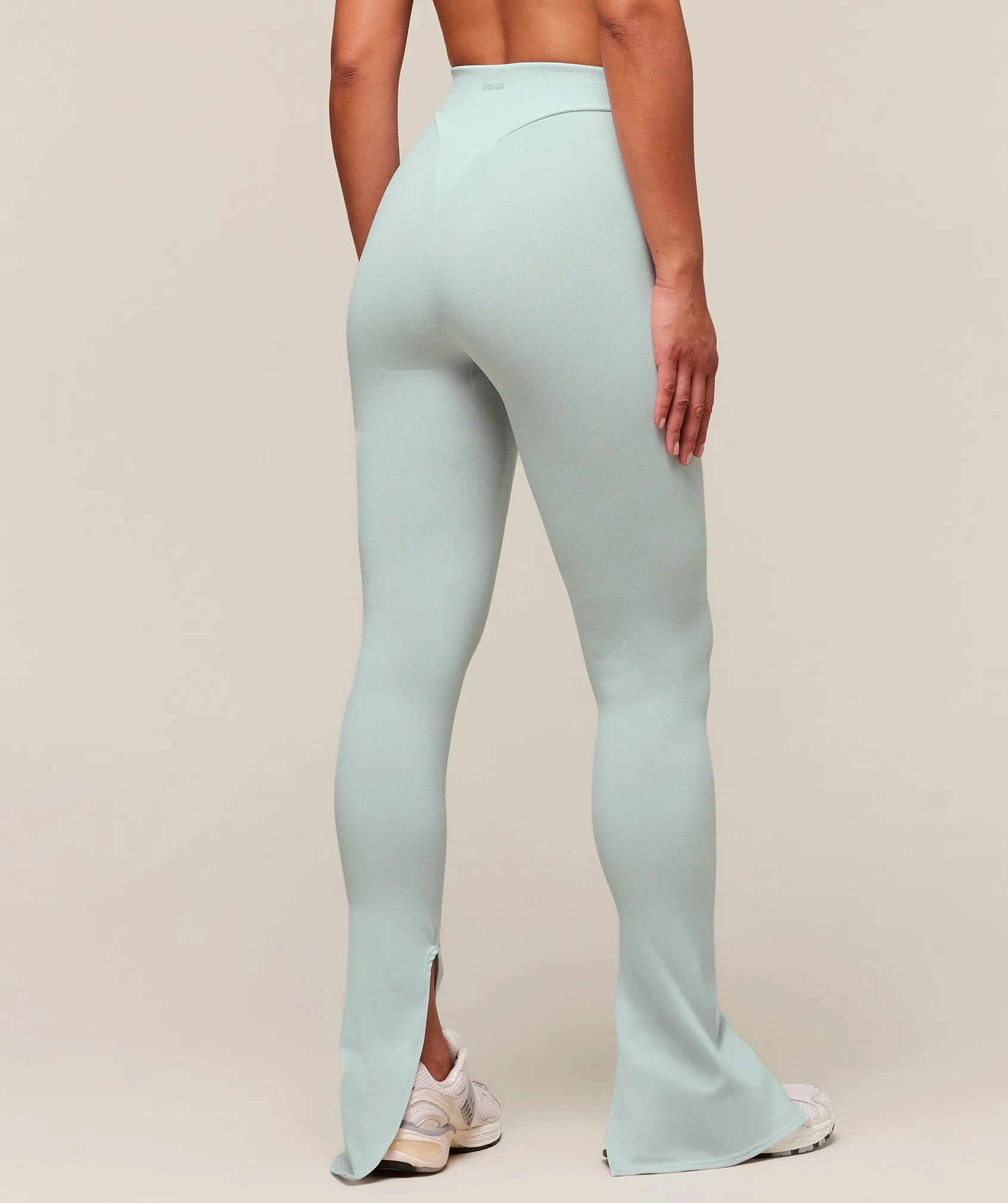 Gymshark everywear Warp Knit Flare Leggings - Frost Blue sold by Gymshark product image thumbnail 2