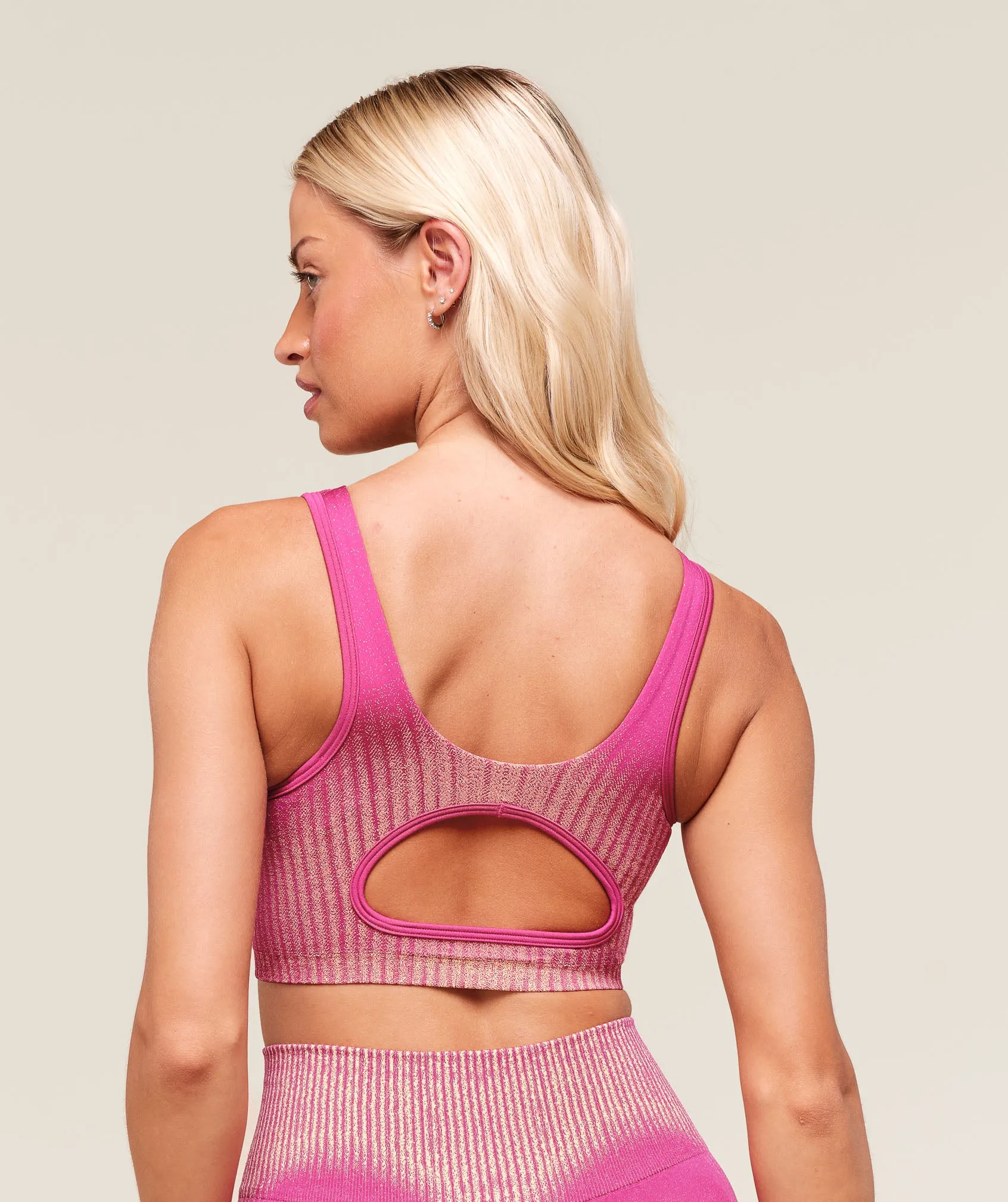 Gymshark Diffuse Seamless Sports Bra - Winning Pink/Refresh Yellow sold by Gymshark product image thumbnail 2