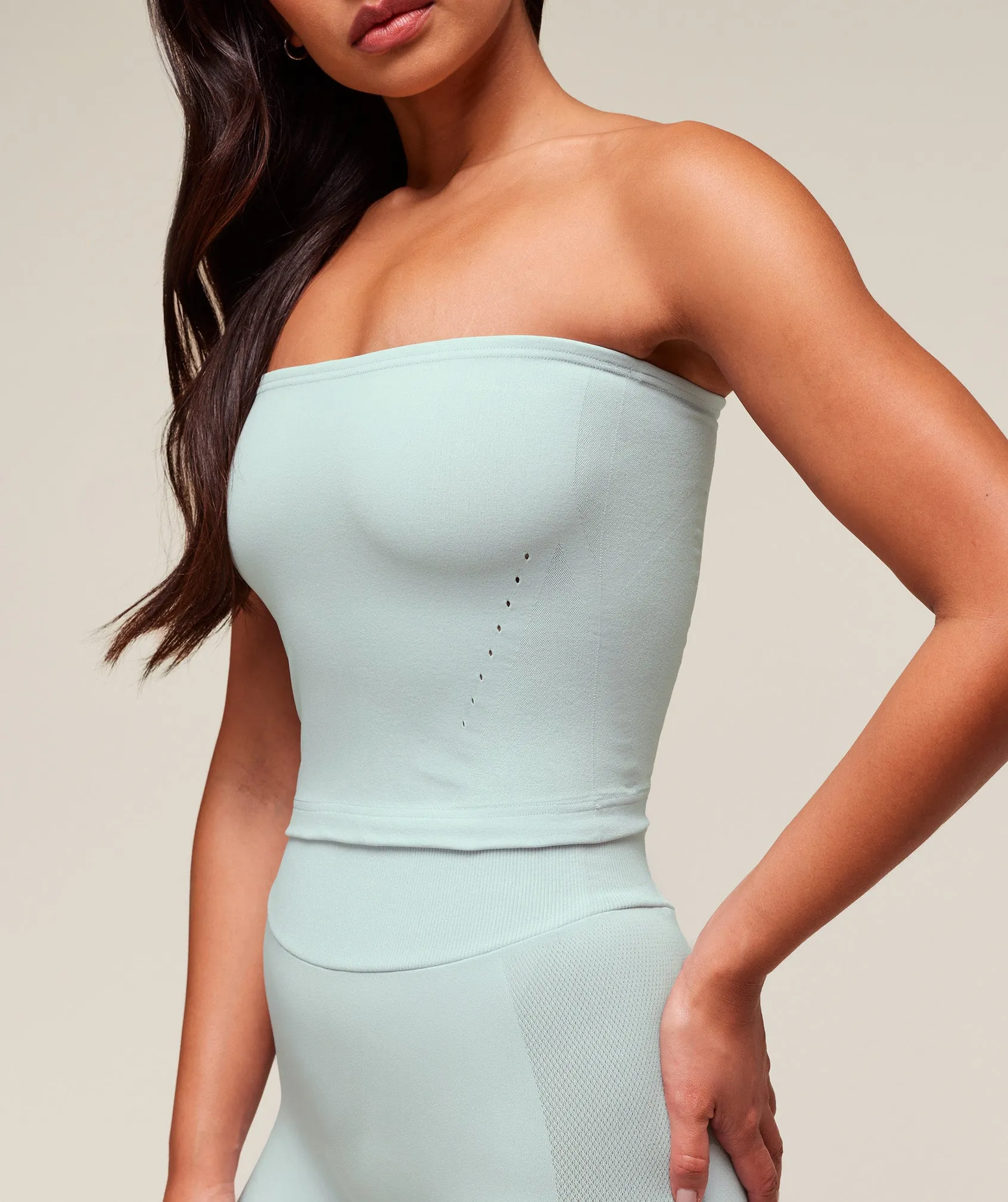 Gymshark everywear Warp Knit Tube Top - Frost Blue sold by Gymshark product image thumbnail 4