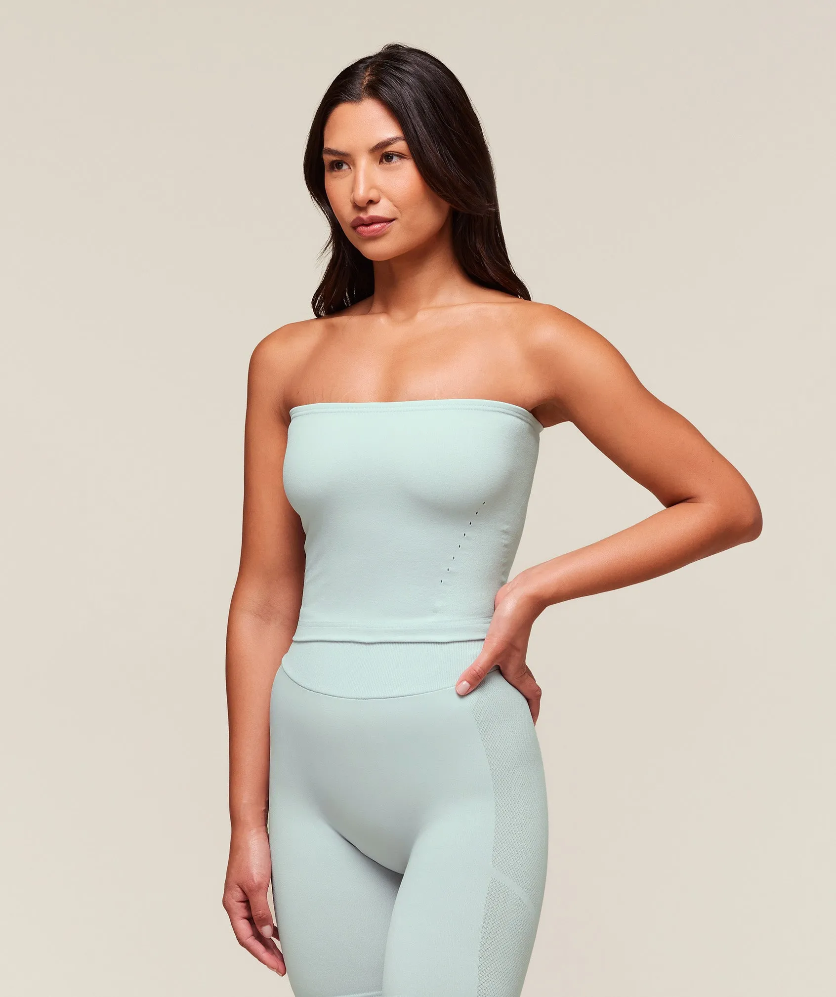 Gymshark everywear Warp Knit Tube Top - Frost Blue sold by Gymshark