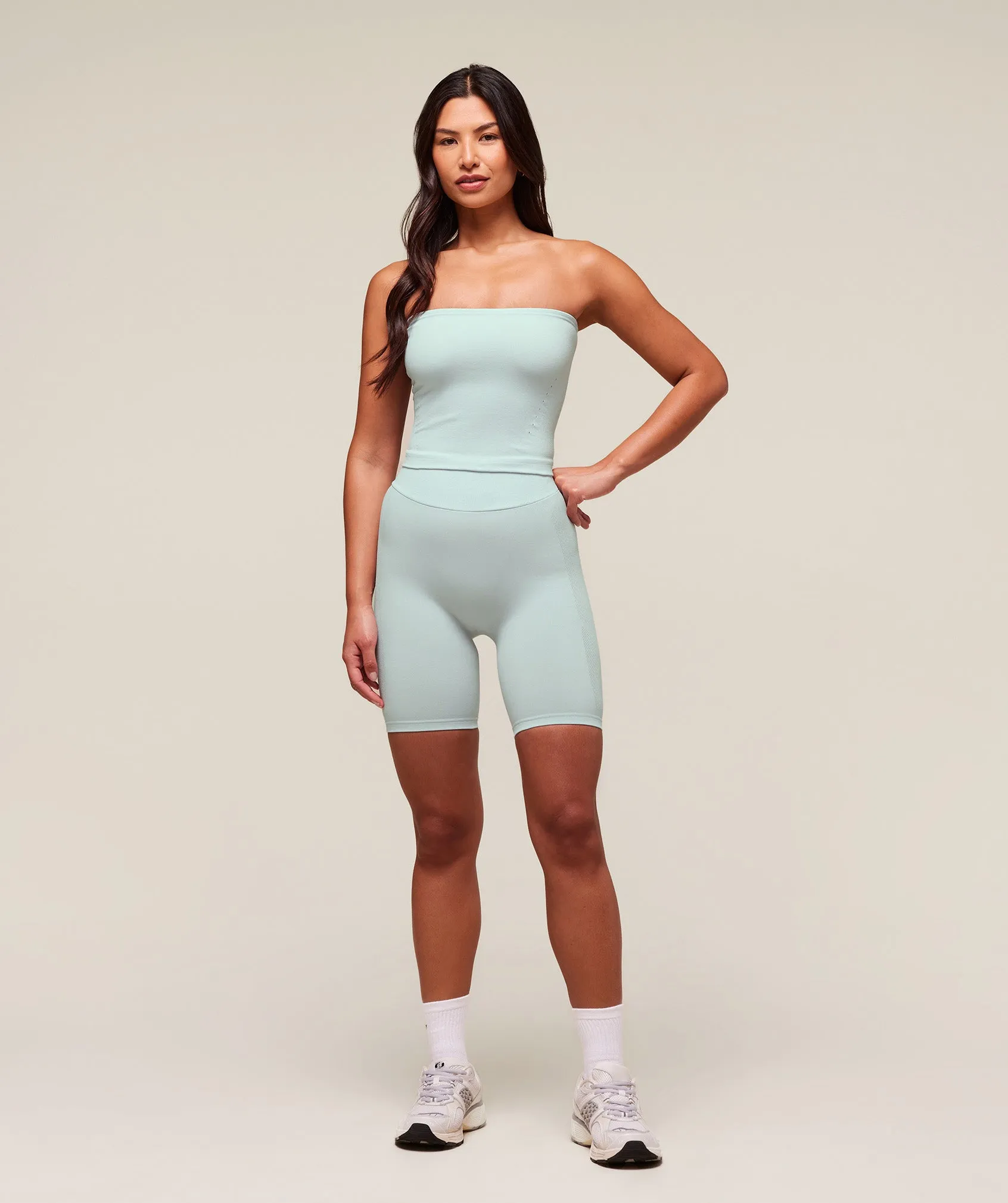 Gymshark everywear Warp Knit Tube Top - Frost Blue sold by Gymshark product image thumbnail 3