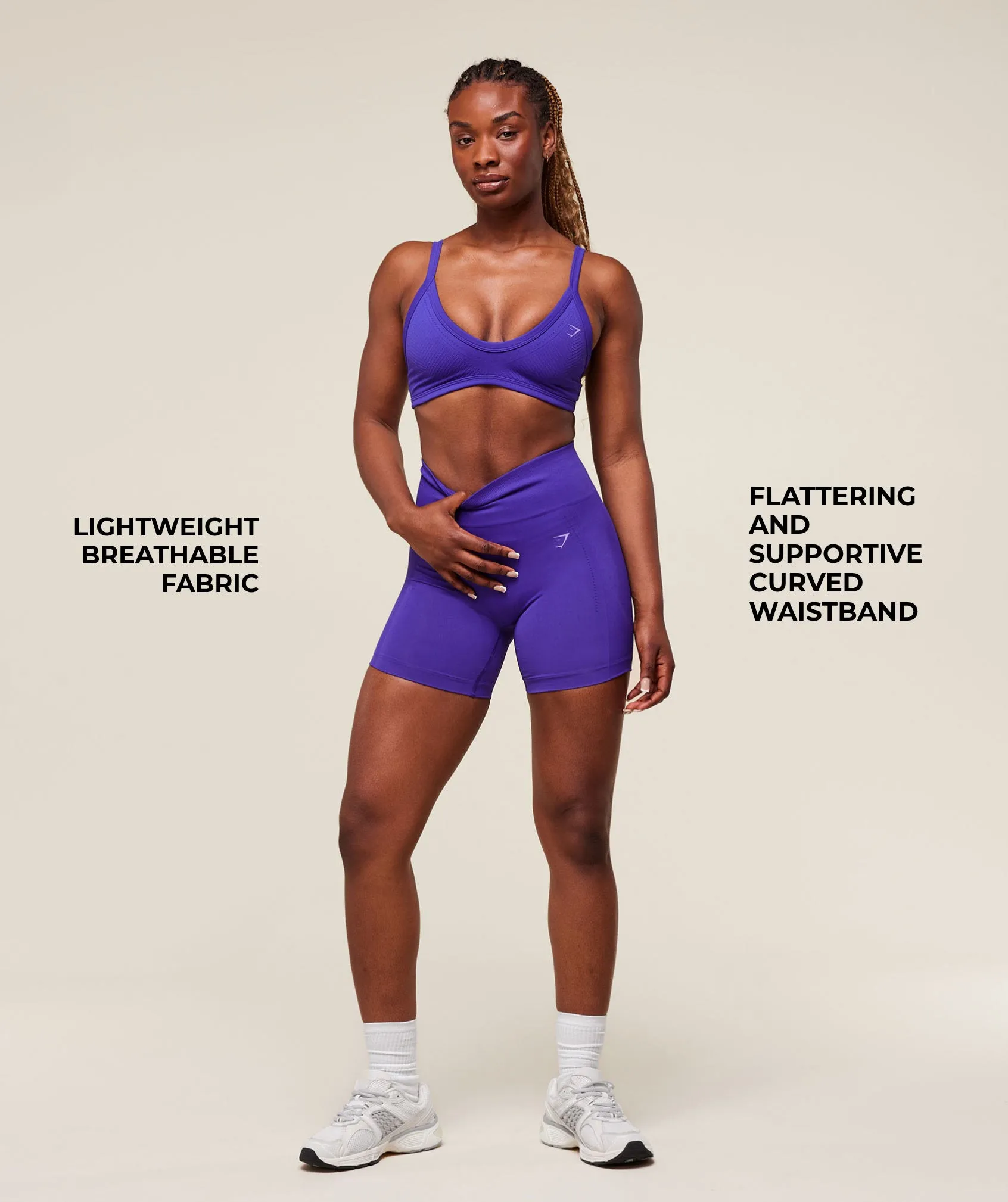 Gymshark Energised Seamless Shorts - Cobalt Purple sold by Gymshark product image thumbnail 3