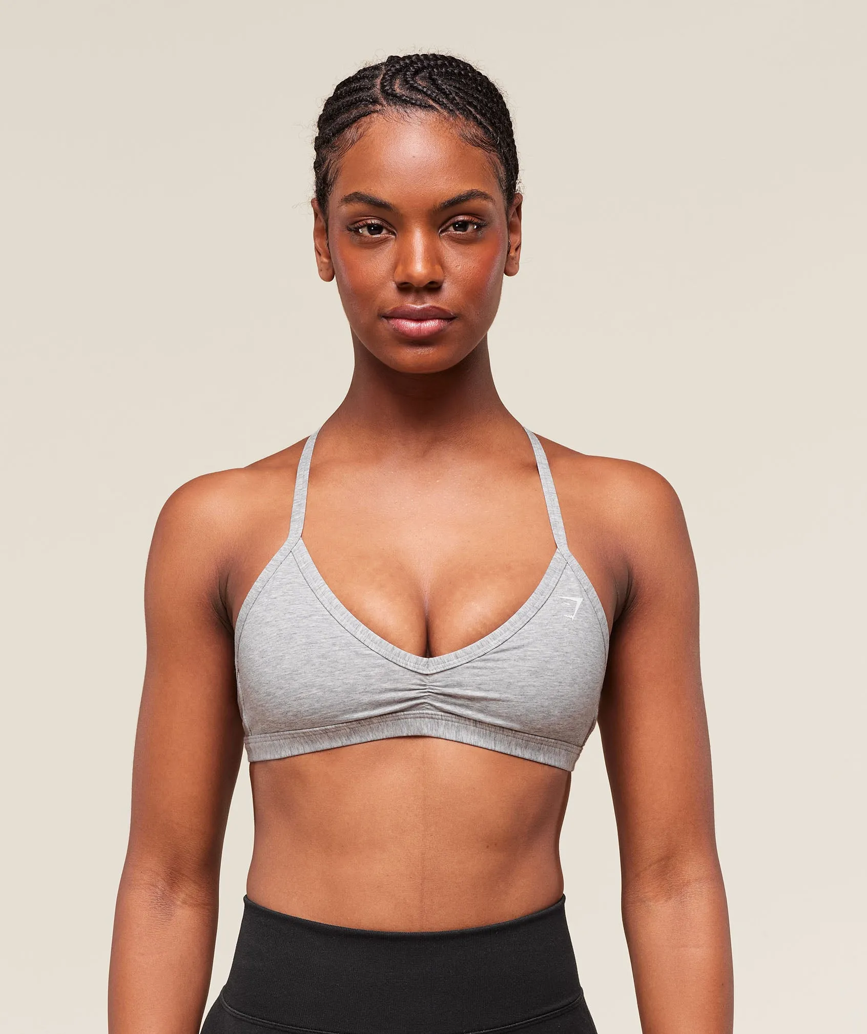 Gymshark Cotton Minimal Sports Bra - Light Grey Core Marl sold by Gymshark