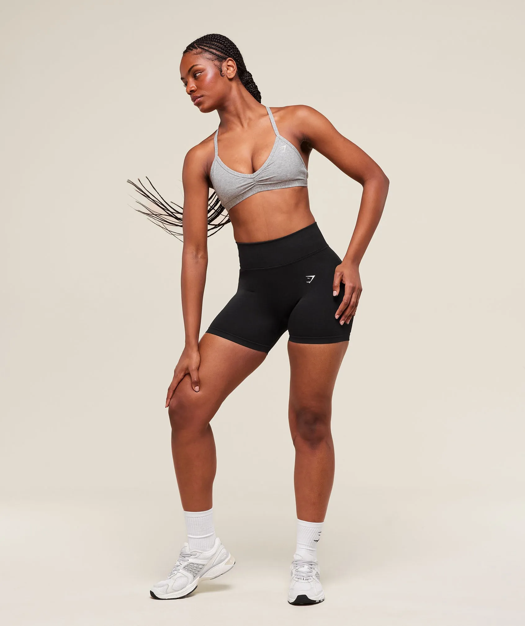 Gymshark Cotton Minimal Sports Bra - Light Grey Core Marl sold by Gymshark product image thumbnail 5