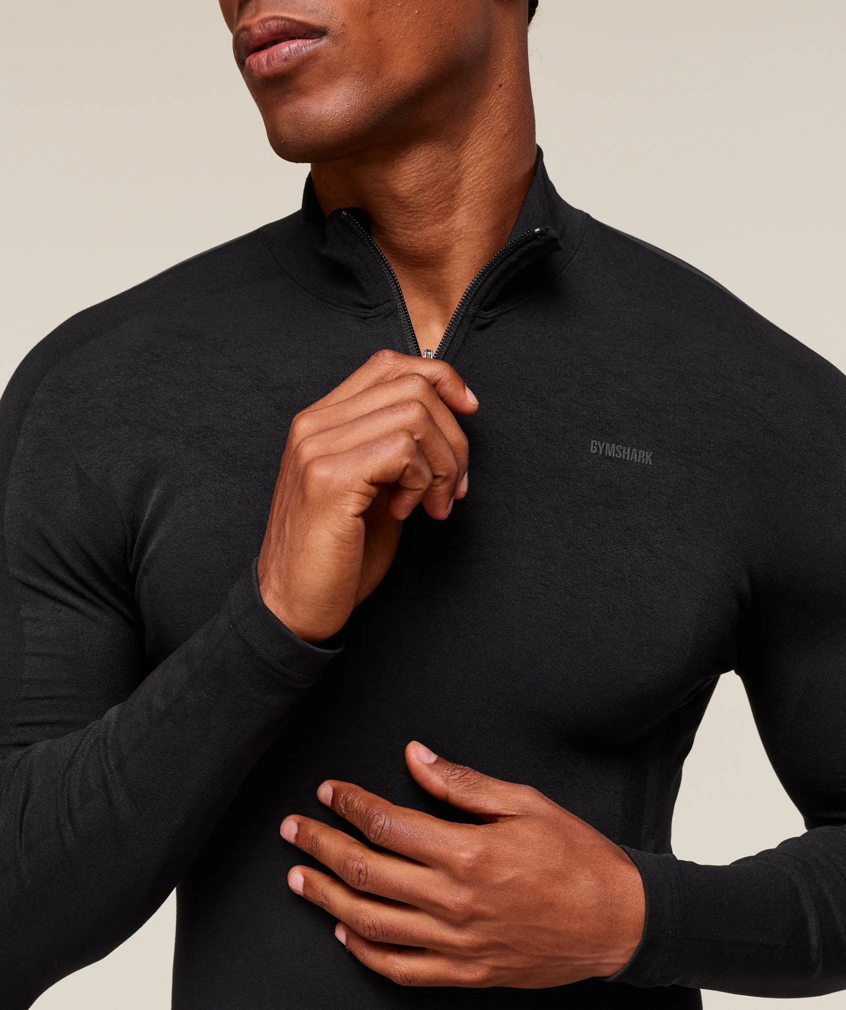Gymshark everywear Warp Knit 1/4 Zip - Black sold by Gymshark product image thumbnail 5