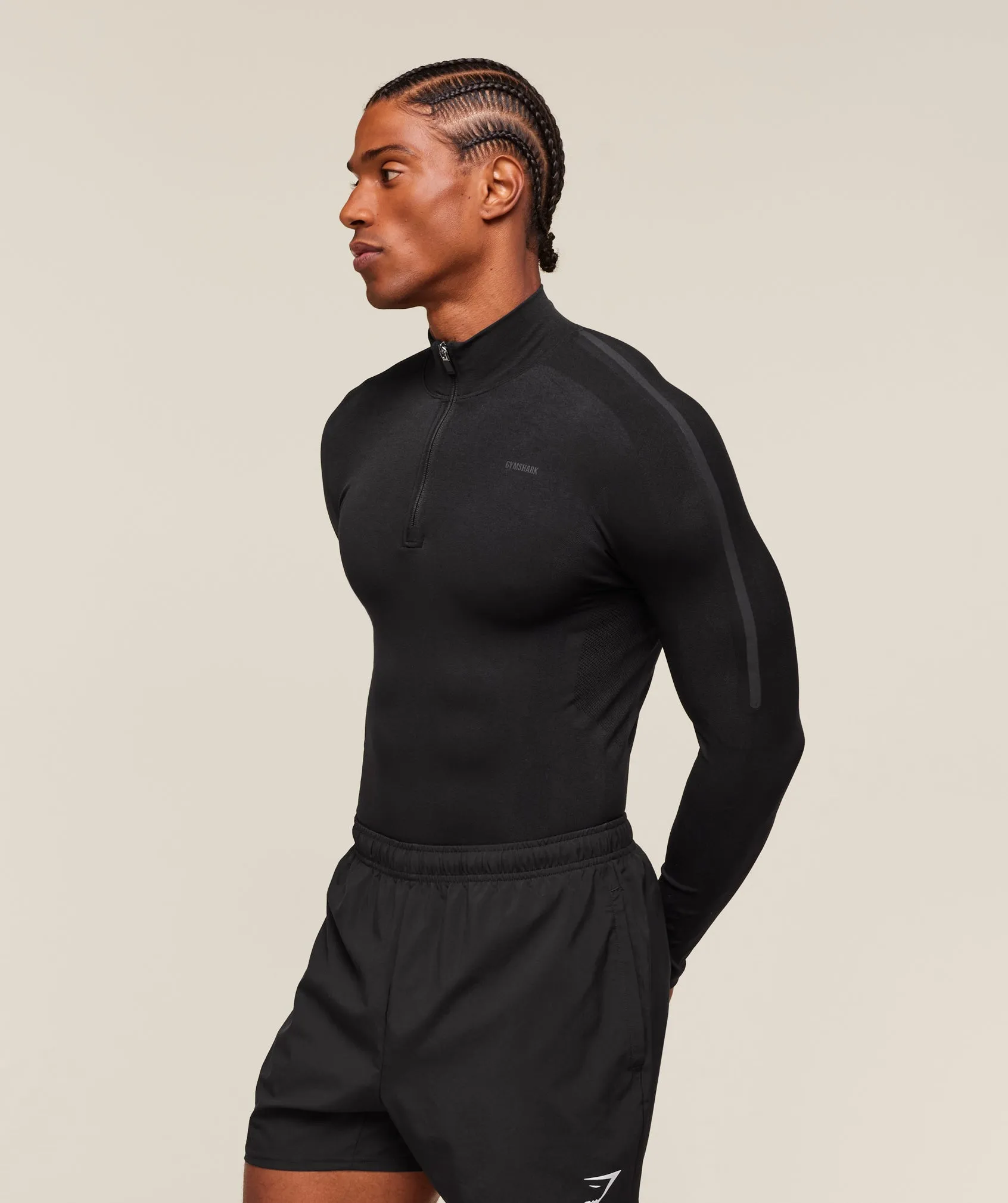 Gymshark everywear Warp Knit 1/4 Zip - Black sold by Gymshark product image thumbnail 4