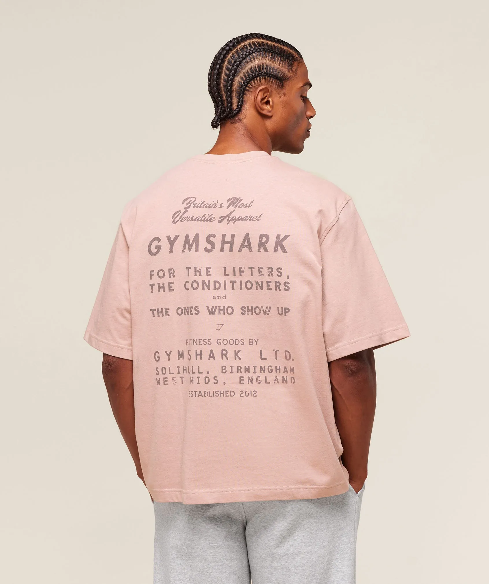 Gymshark For The Lifters Boxy T-Shirt - Rest Pink sold by Gymshark