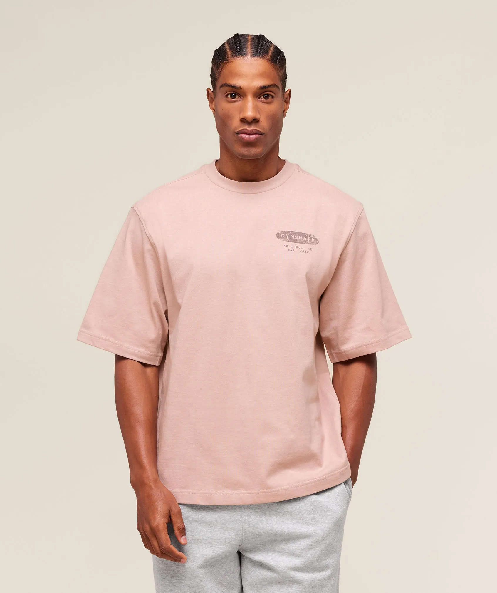 Gymshark For The Lifters Boxy T-Shirt - Rest Pink sold by Gymshark product image thumbnail 2