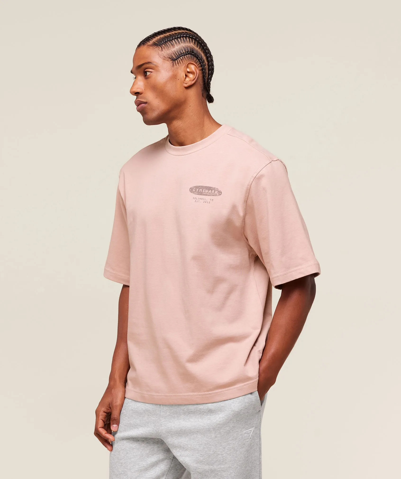 Gymshark For The Lifters Boxy T-Shirt - Rest Pink sold by Gymshark product image thumbnail 3