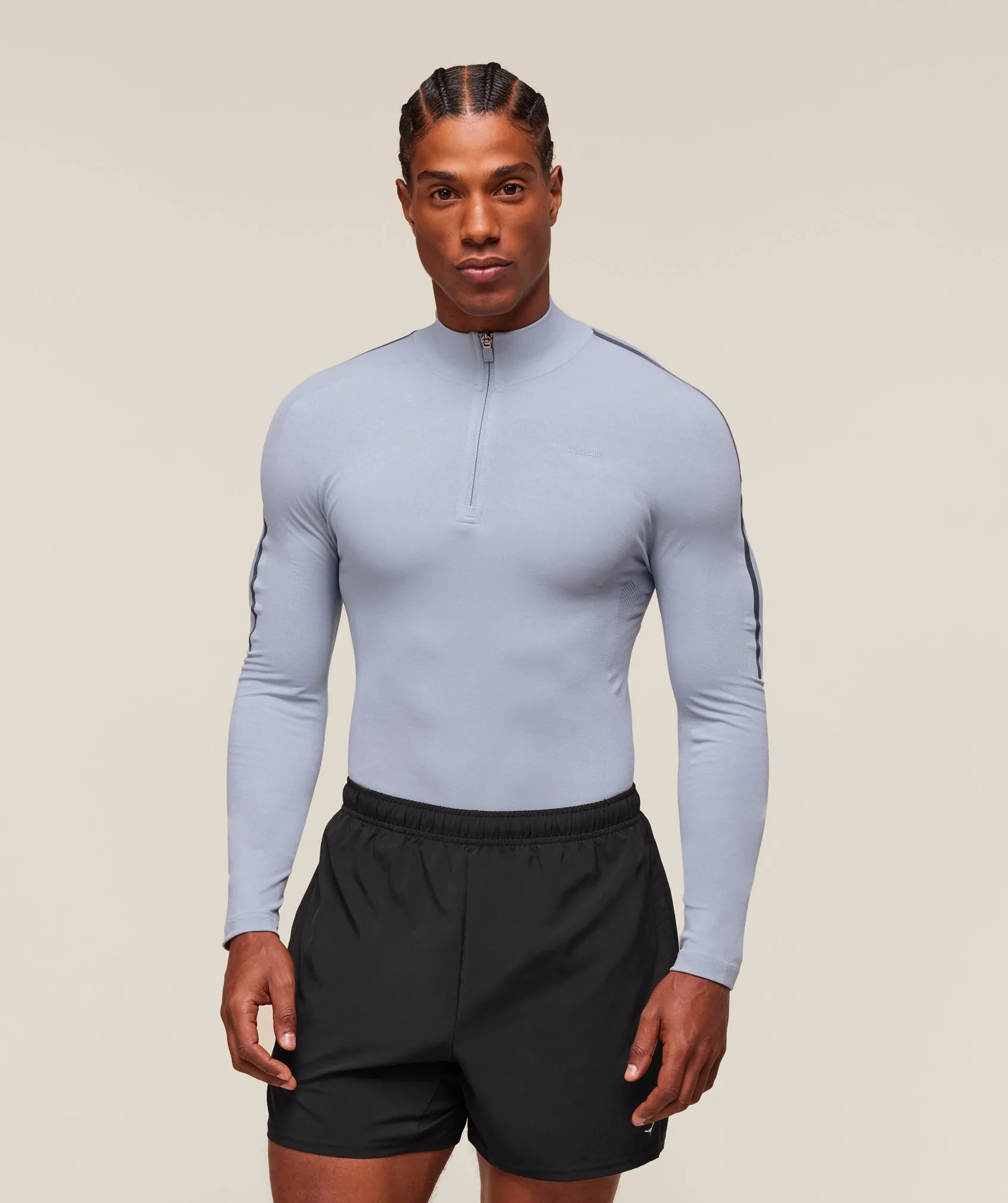 Gymshark everywear Warp Knit 1/4 Zip - Pale Blue sold by Gymshark