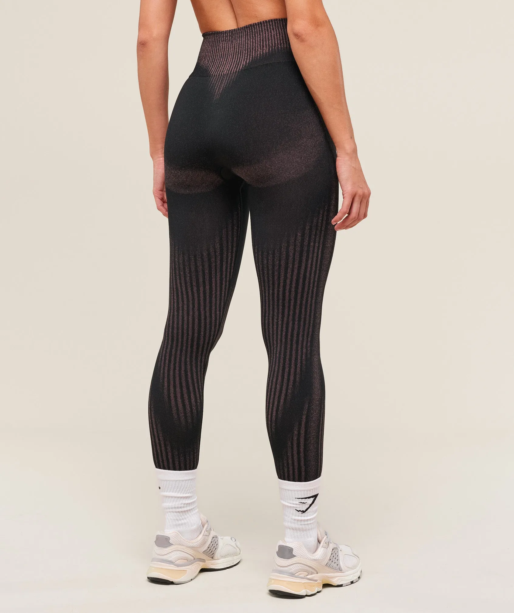Gymshark Diffuse Seamless Leggings - Black/Calm Pink sold by Gymshark product image thumbnail 2