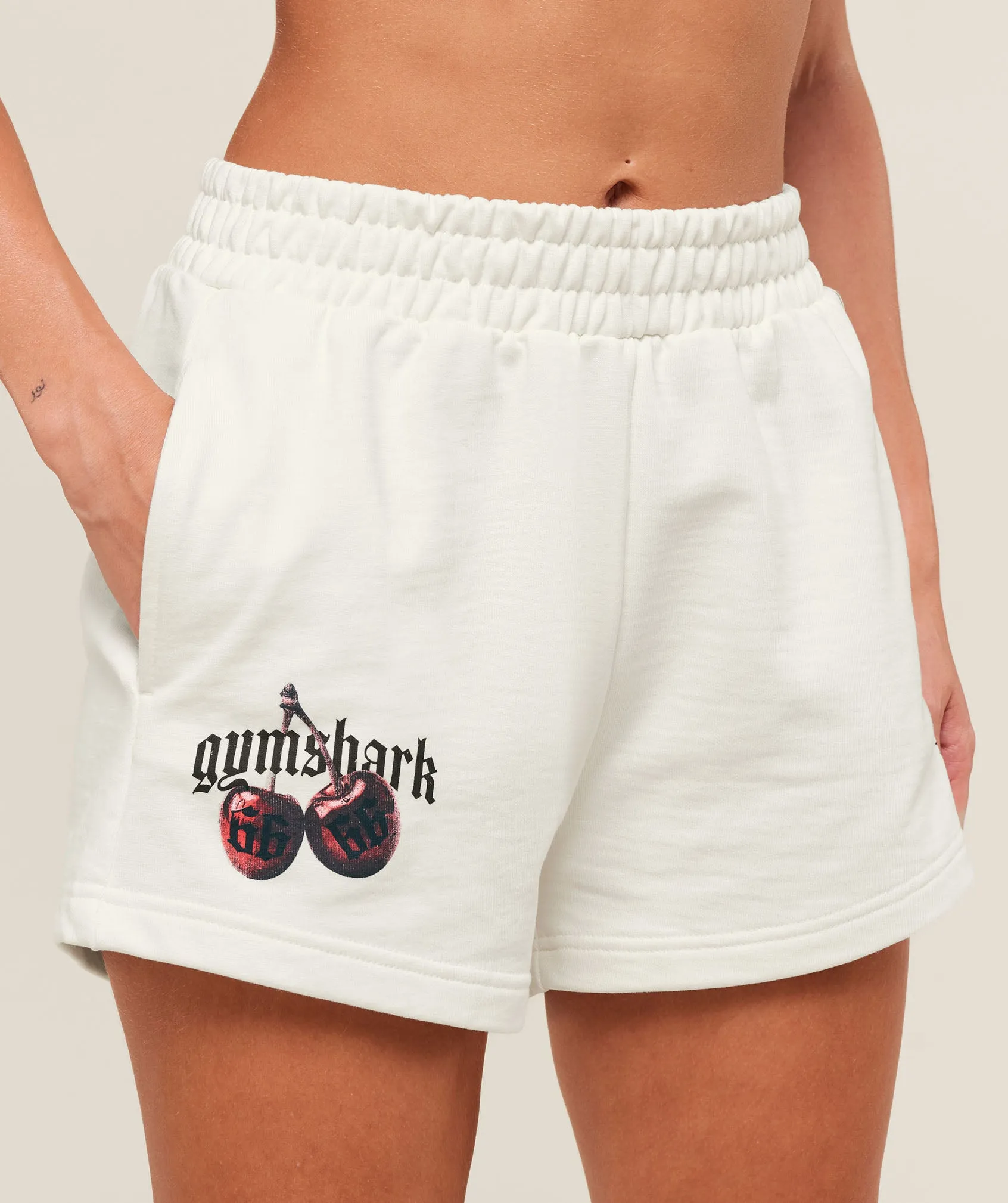 Gymshark Cherry Graphic Short - Soft White sold by Gymshark product image thumbnail 5