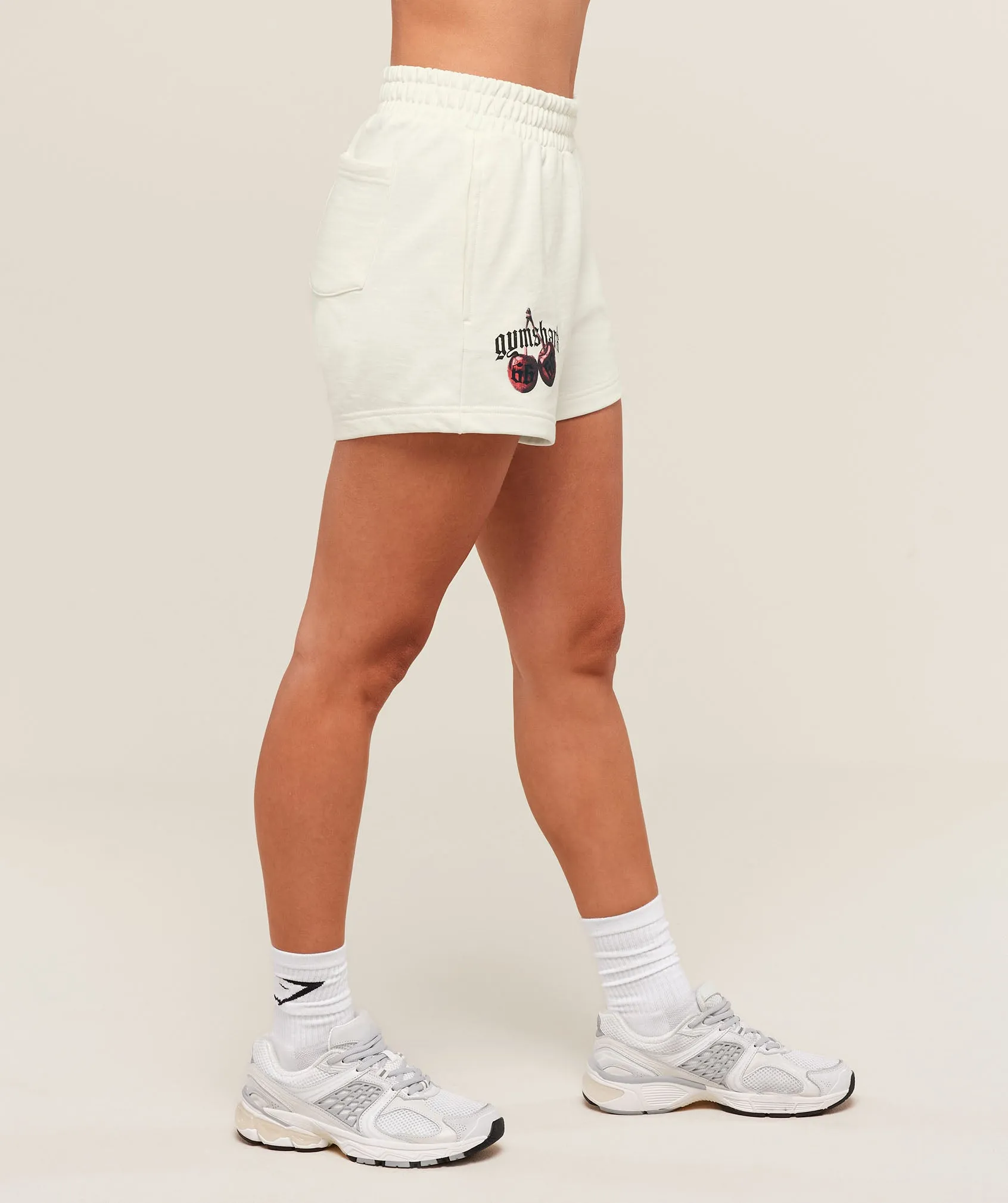Gymshark Cherry Graphic Short - Soft White sold by Gymshark product image thumbnail 4