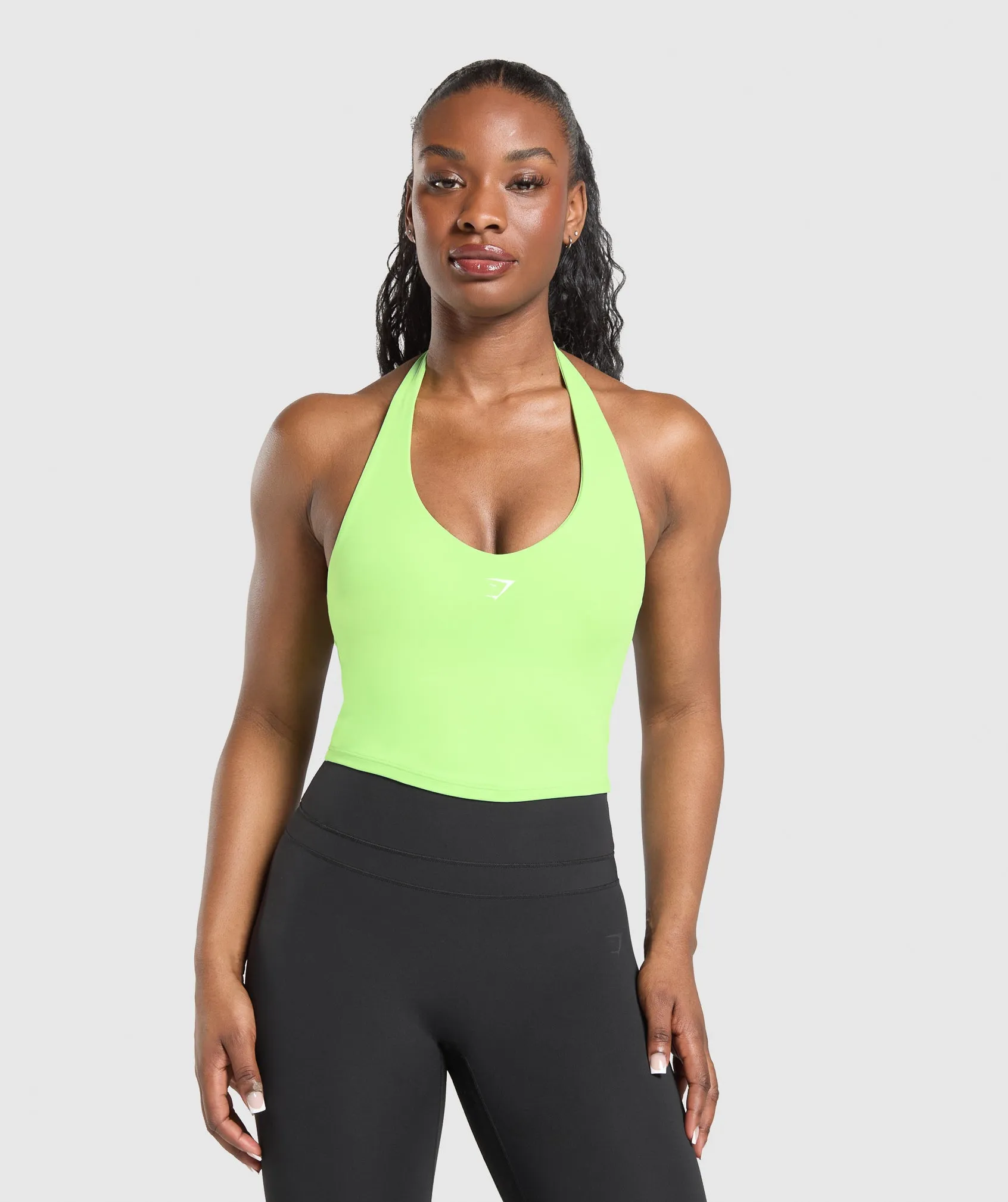 Gymshark Halter Neck Cami with Shelf - Energy Gelato Green sold by Gymshark