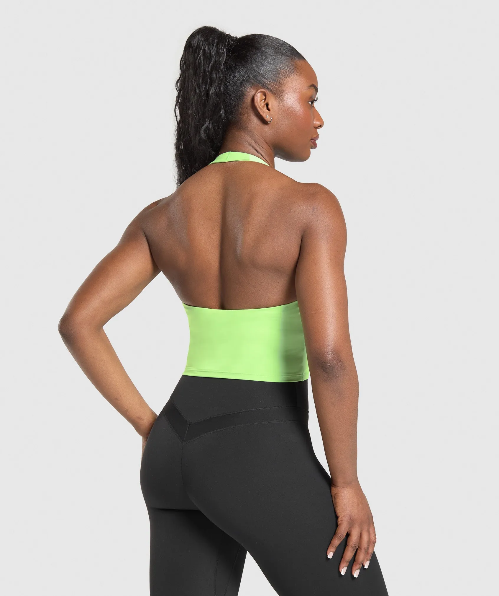 Gymshark Halter Neck Cami with Shelf - Energy Gelato Green sold by Gymshark product image thumbnail 2