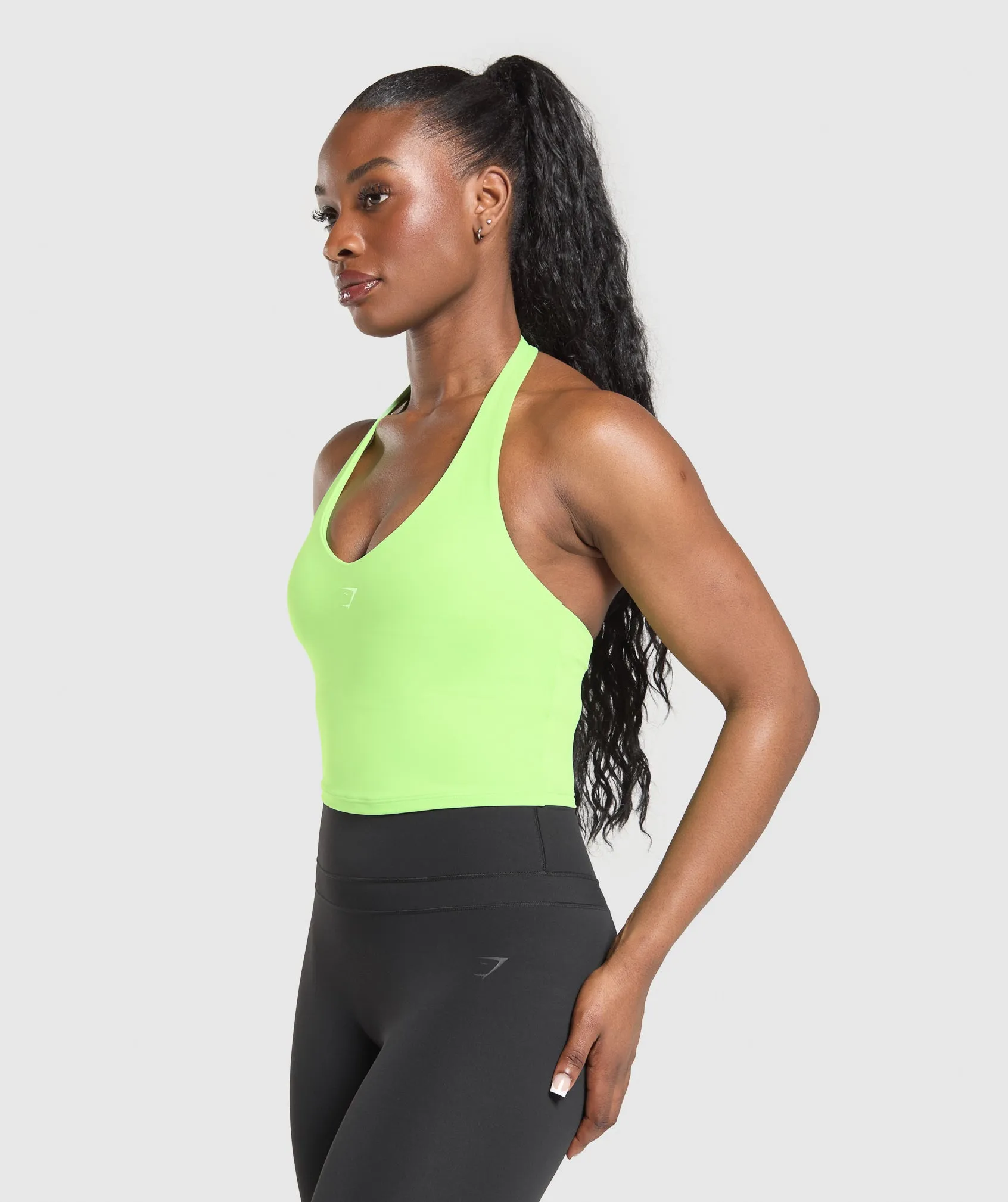 Gymshark Halter Neck Cami with Shelf - Energy Gelato Green sold by Gymshark product image thumbnail 5