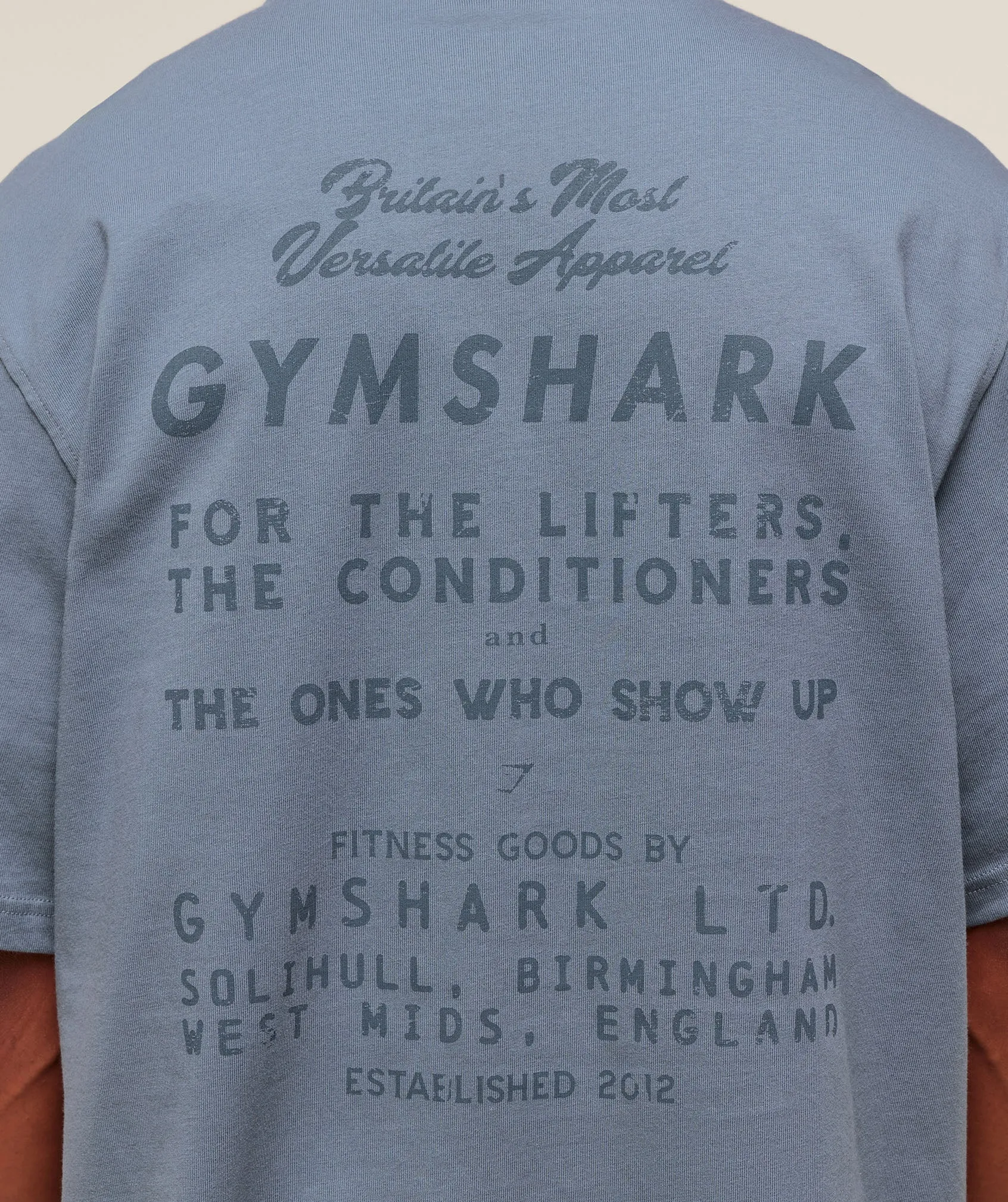 Gymshark For The Lifters Boxy T-Shirt - Iron Blue sold by Gymshark product image thumbnail 4
